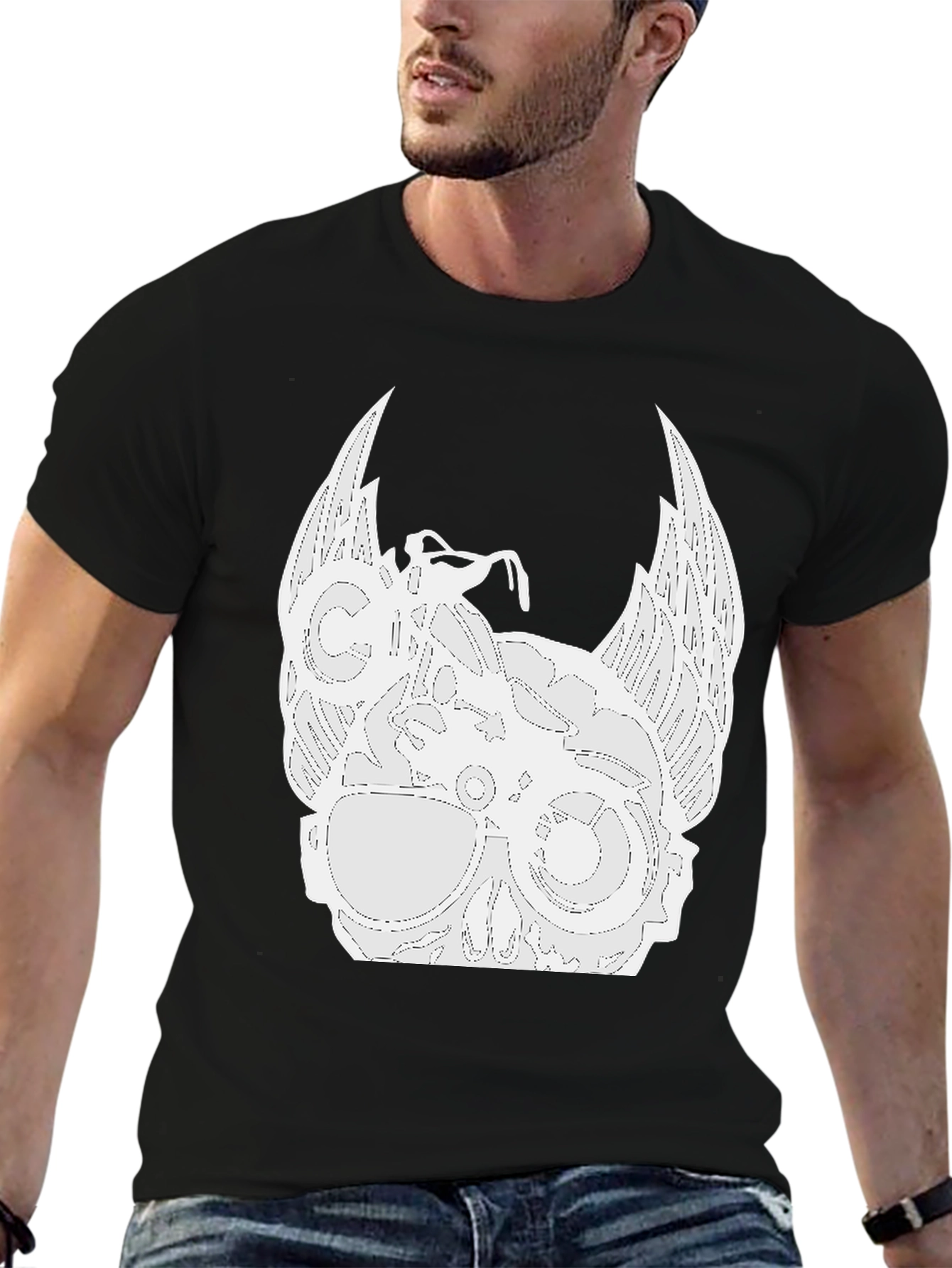 Biker Skull Wings Graphic Tee