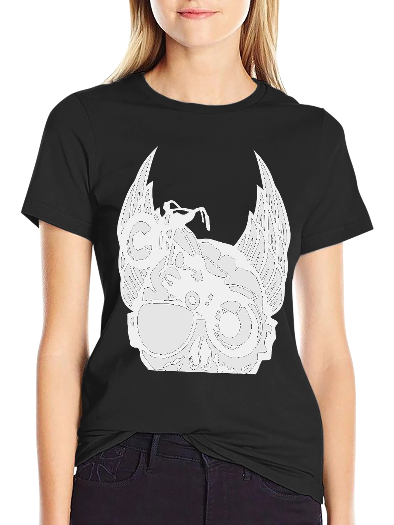 Biker Skull Wings Graphic Tee
