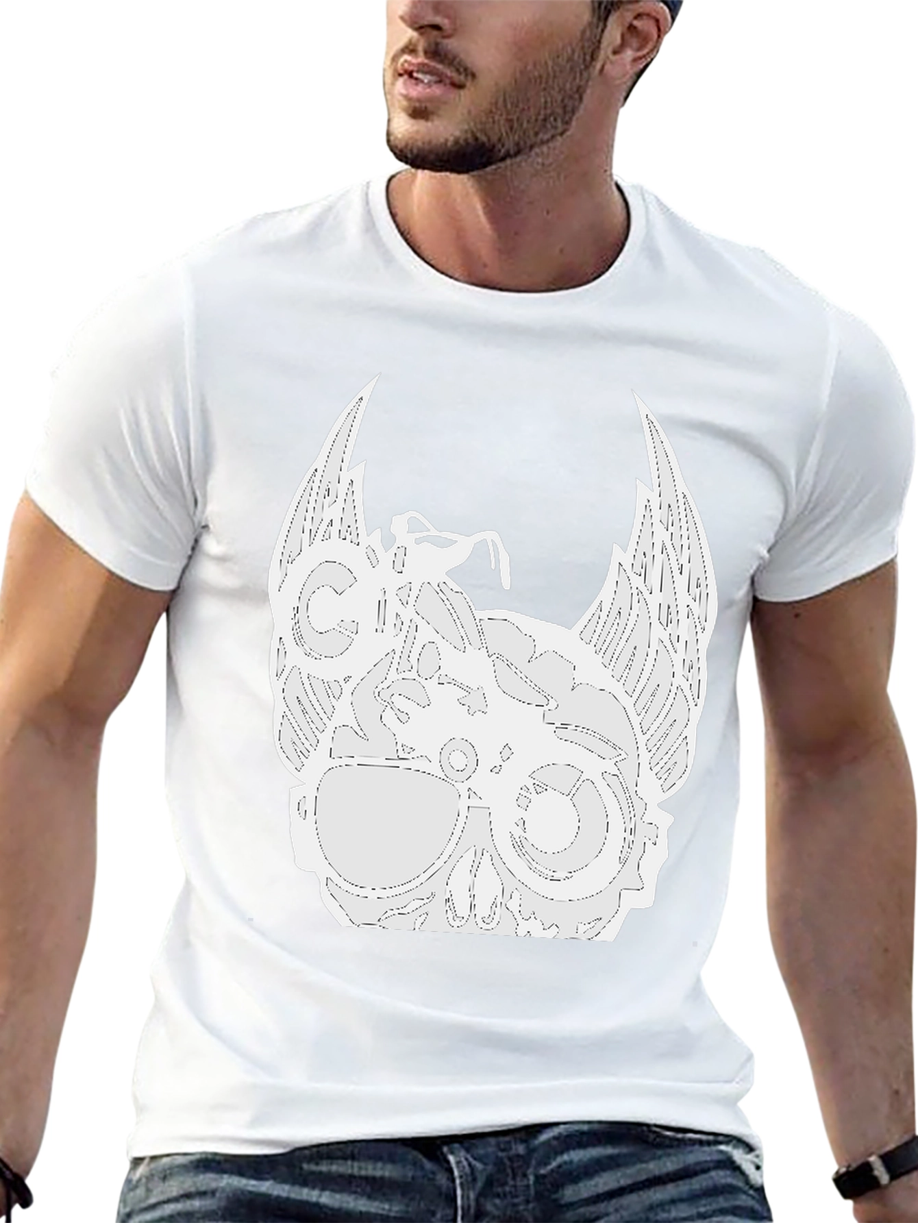 Biker Skull Wings Graphic Tee