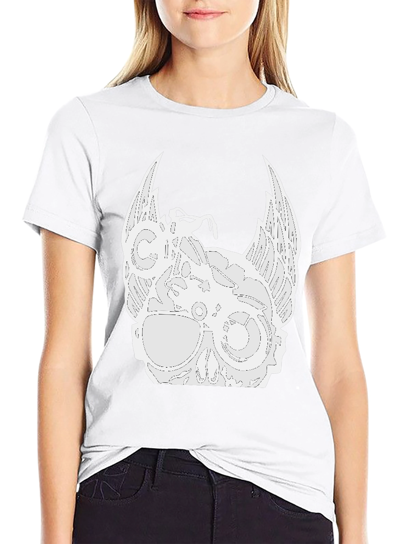 Biker Skull Wings Graphic Tee