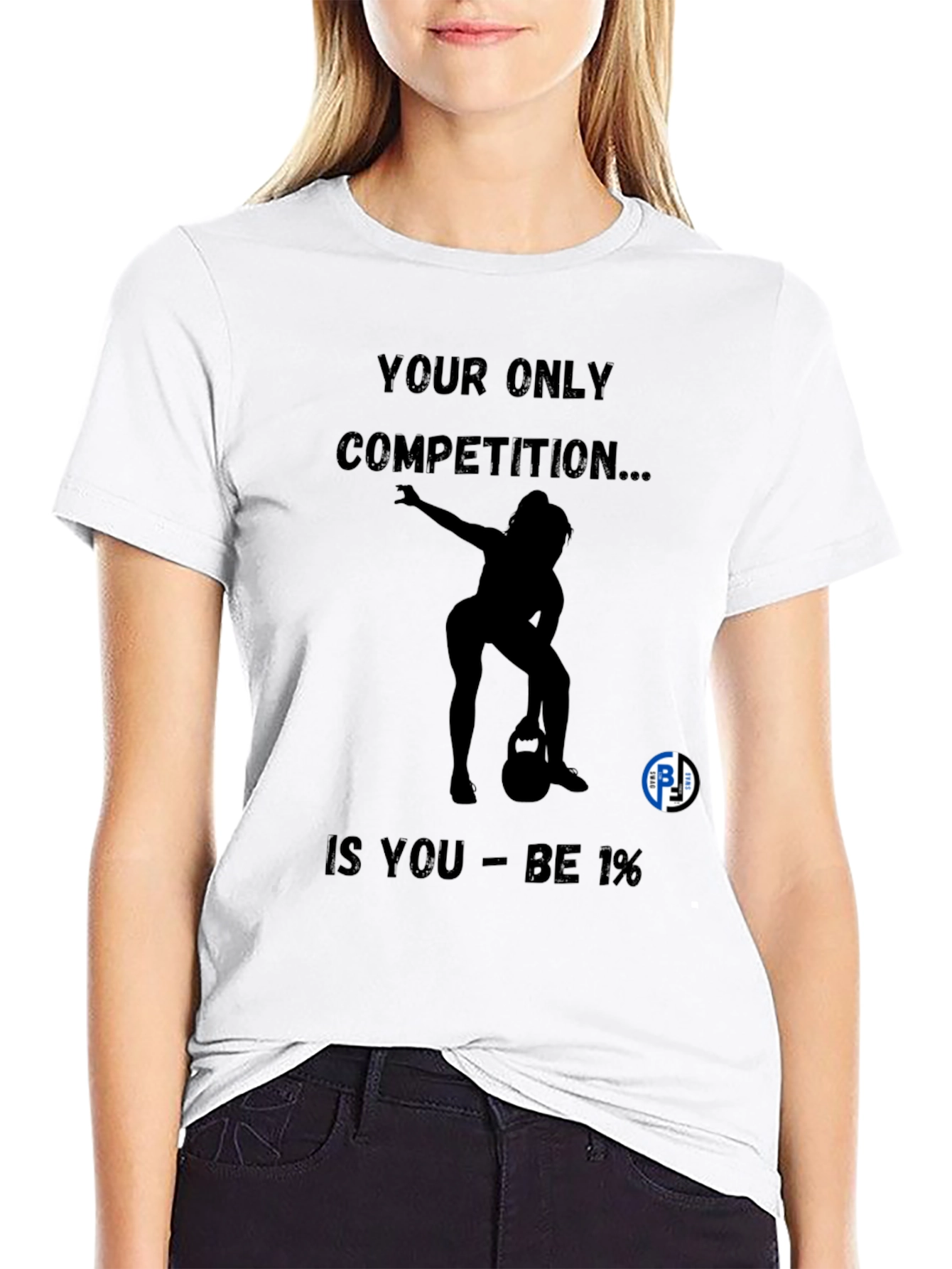 Motivational Black T-Shirt - Be 1% Competition