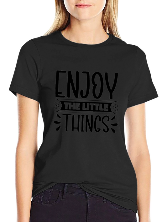Enjoy The Little Things Black Graphic Tee