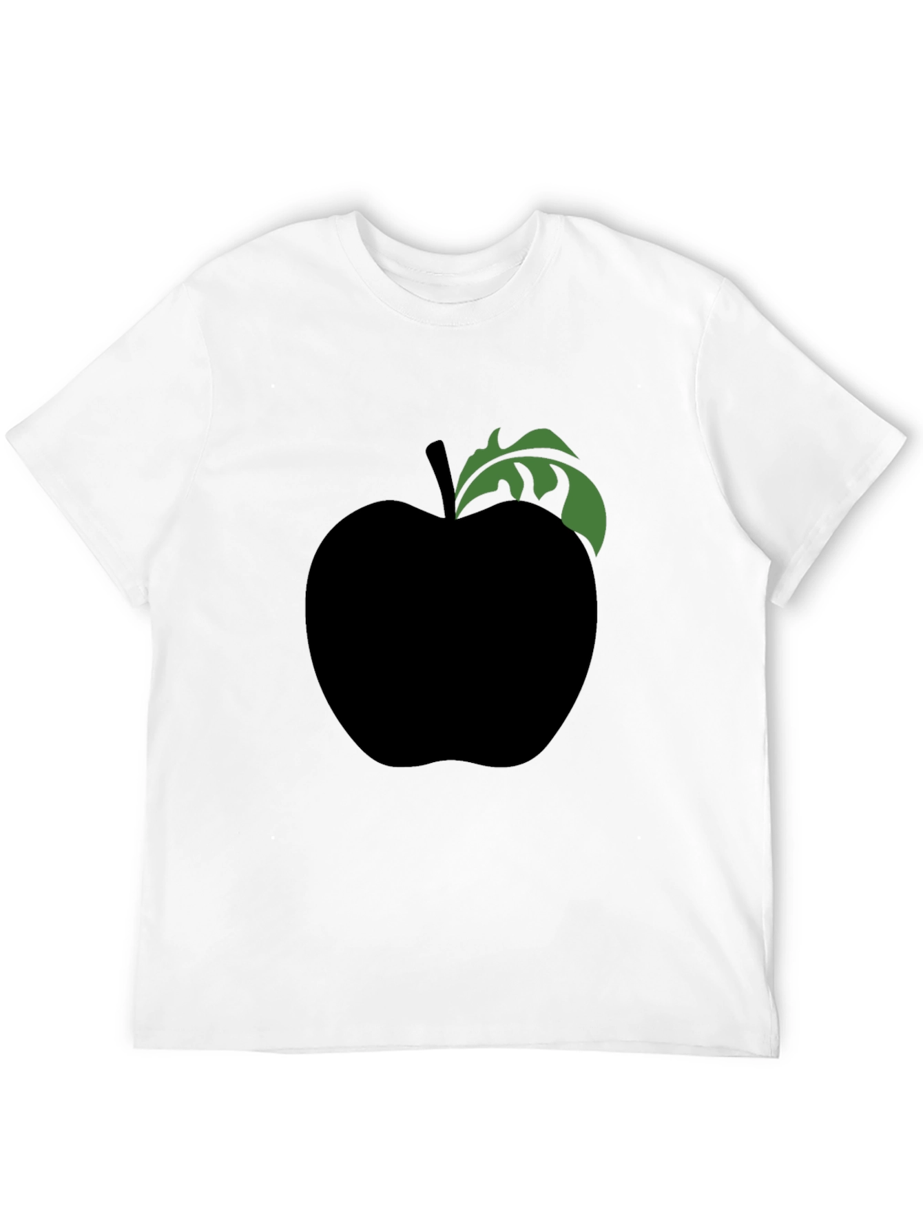Black Apple Graphic Tee - Modern Casual Shirt