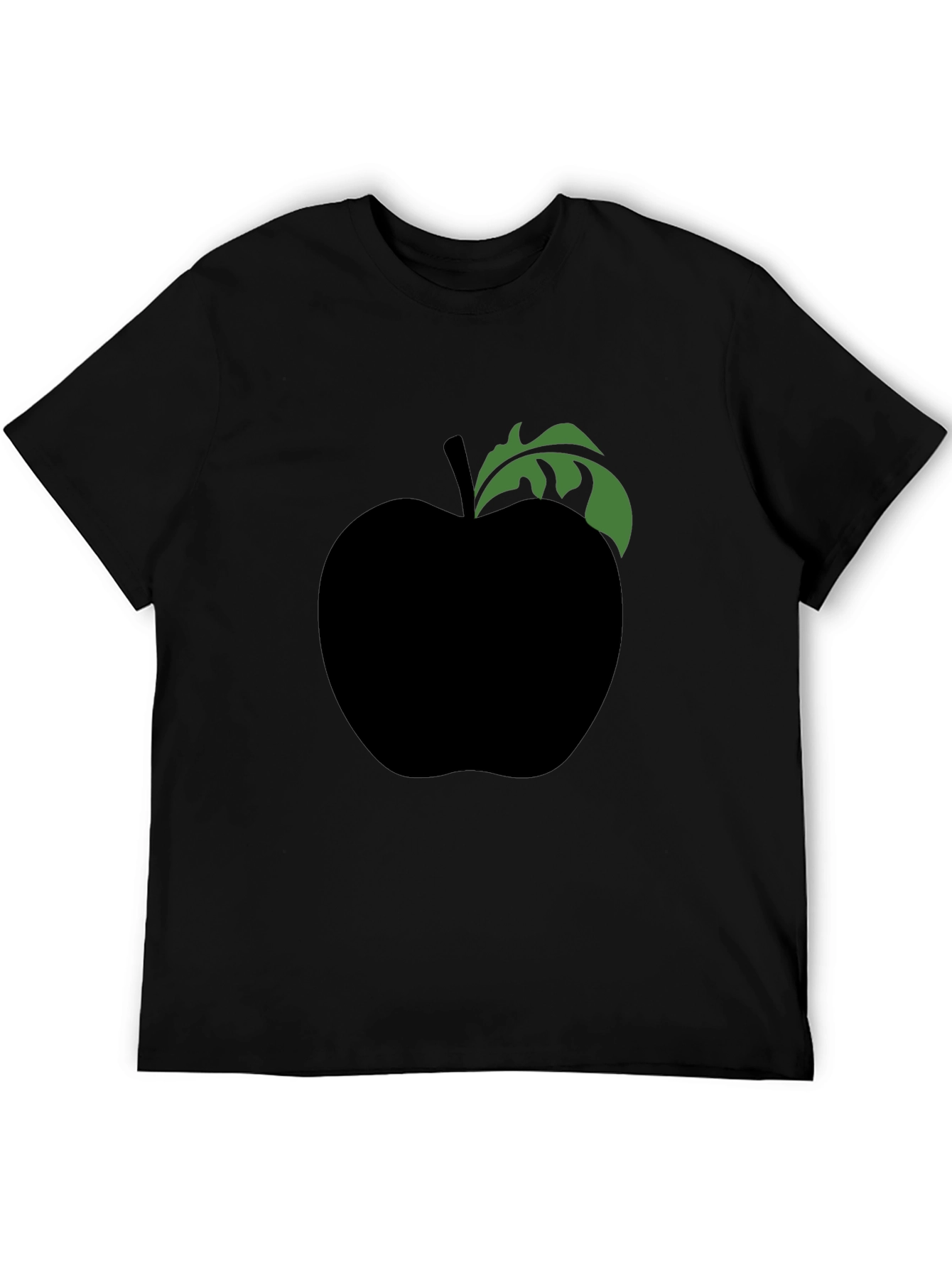 Black Apple Graphic Tee - Modern Casual Shirt