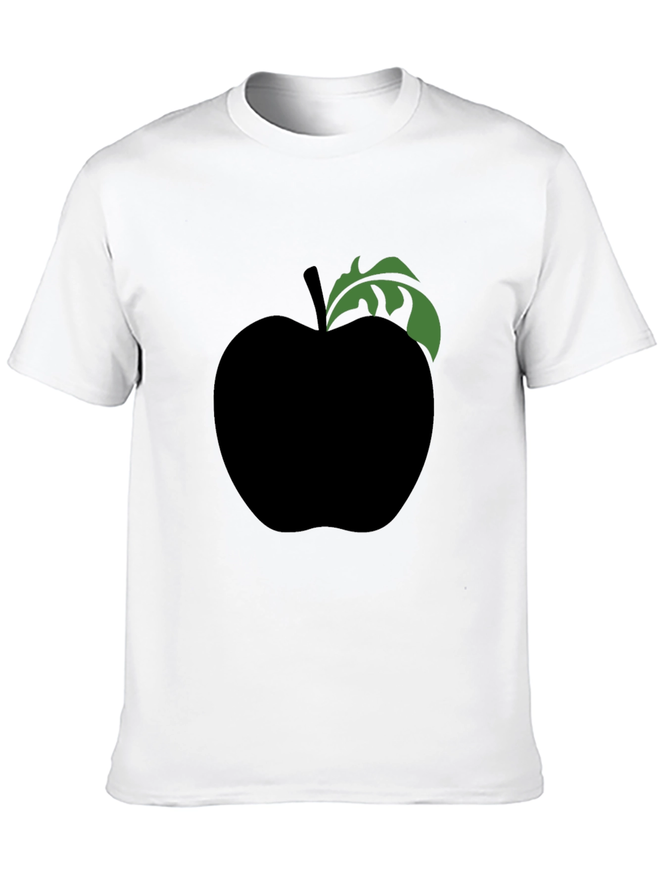 Black Apple Graphic Tee - Modern Casual Shirt