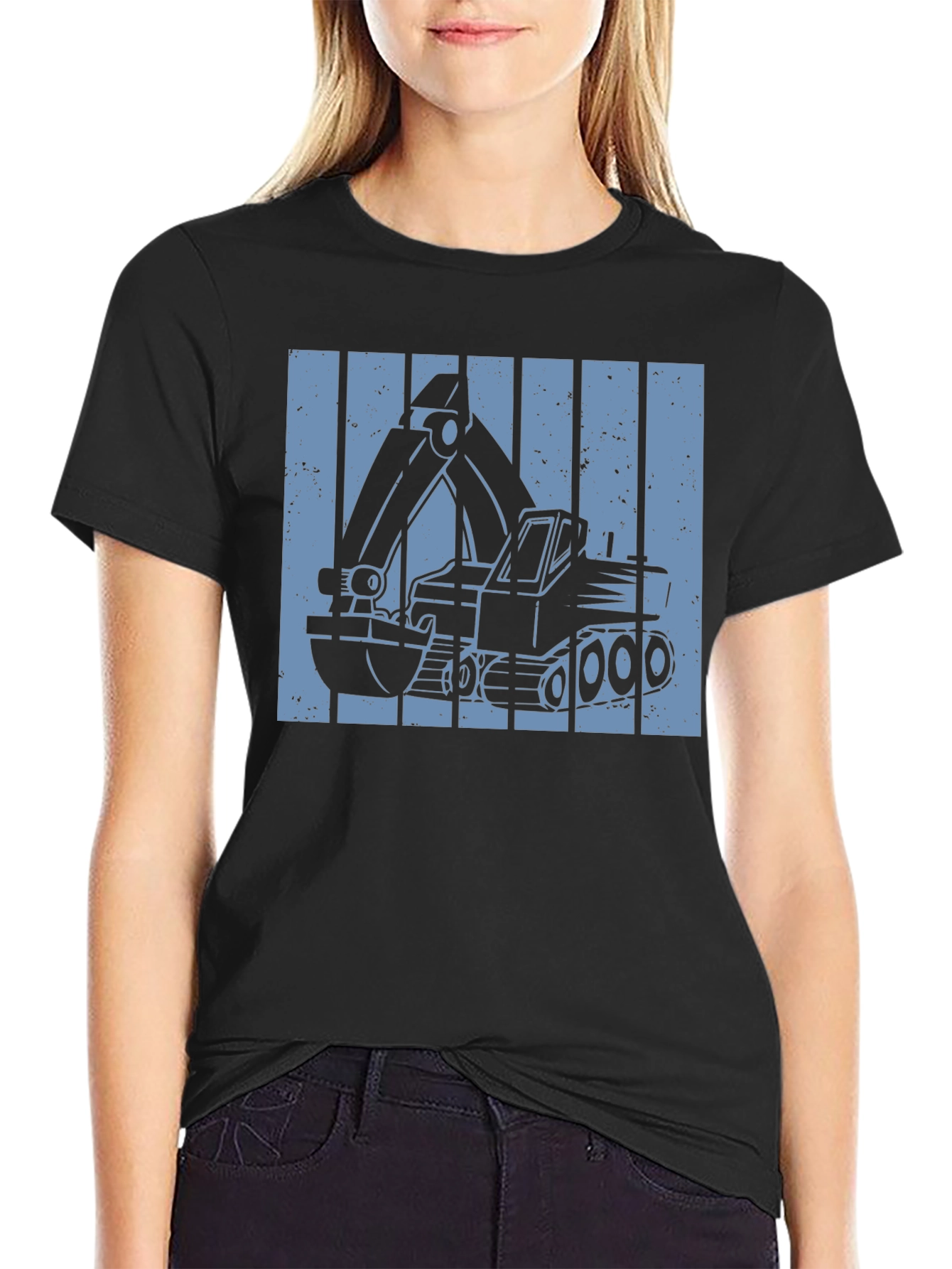 Excavator Graphic Tee - Construction Vehicle Design