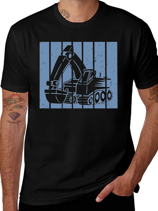 Excavator Graphic Tee - Construction Vehicle Design