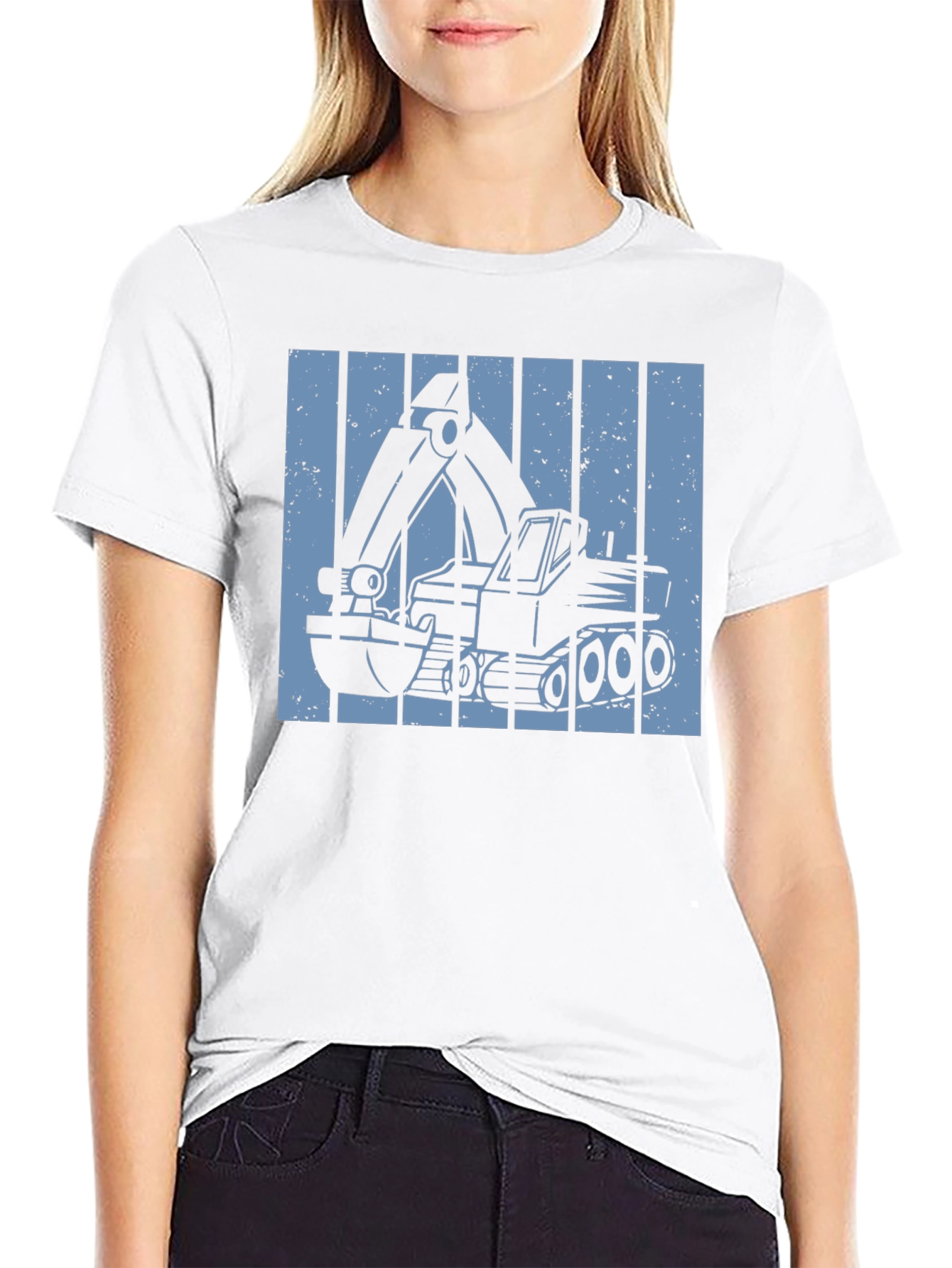 Excavator Graphic Tee - Construction Vehicle Design