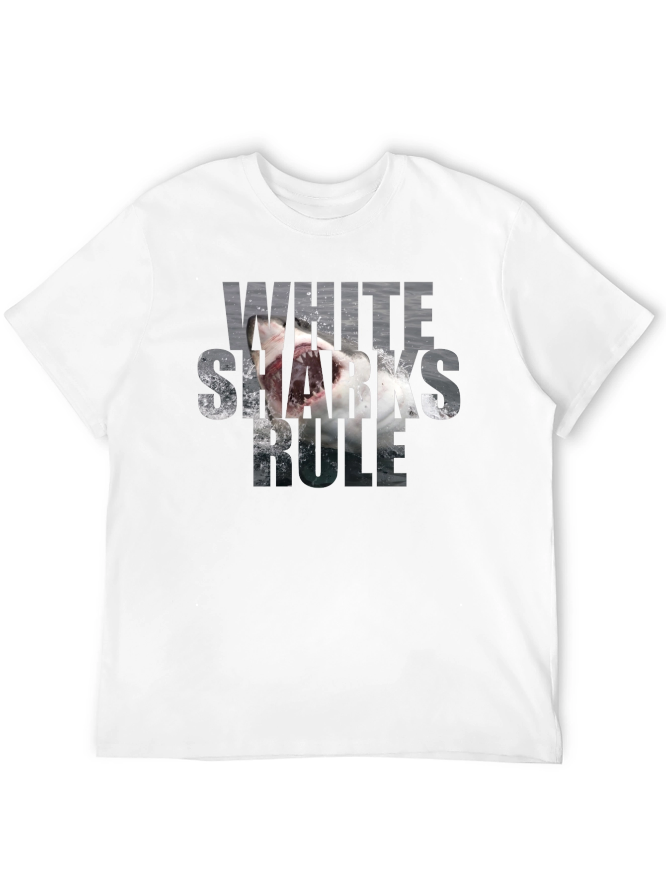 White Sharks Rule T-Shirt - Black Graphic Tee