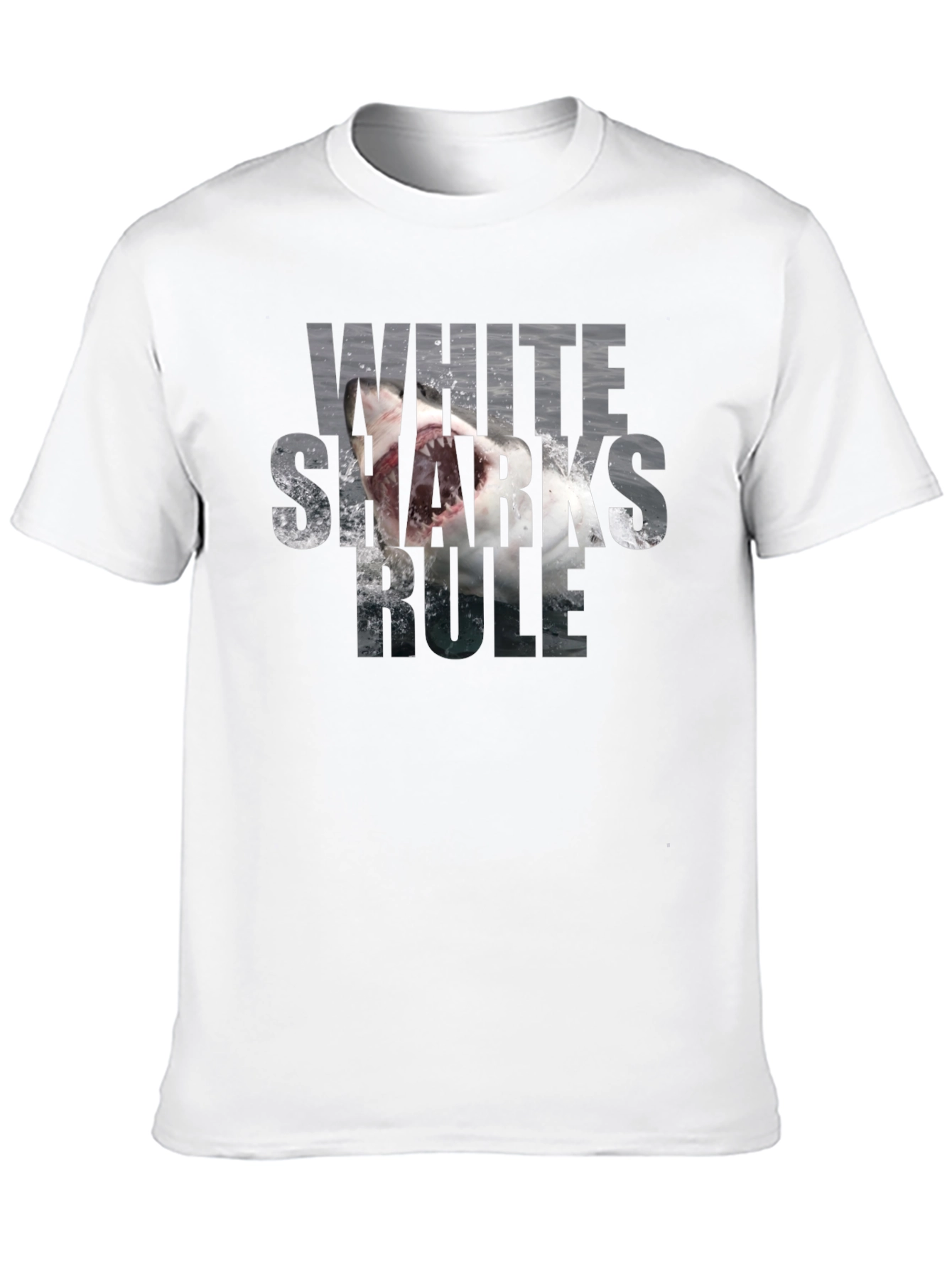 White Sharks Rule T-Shirt - Black Graphic Tee