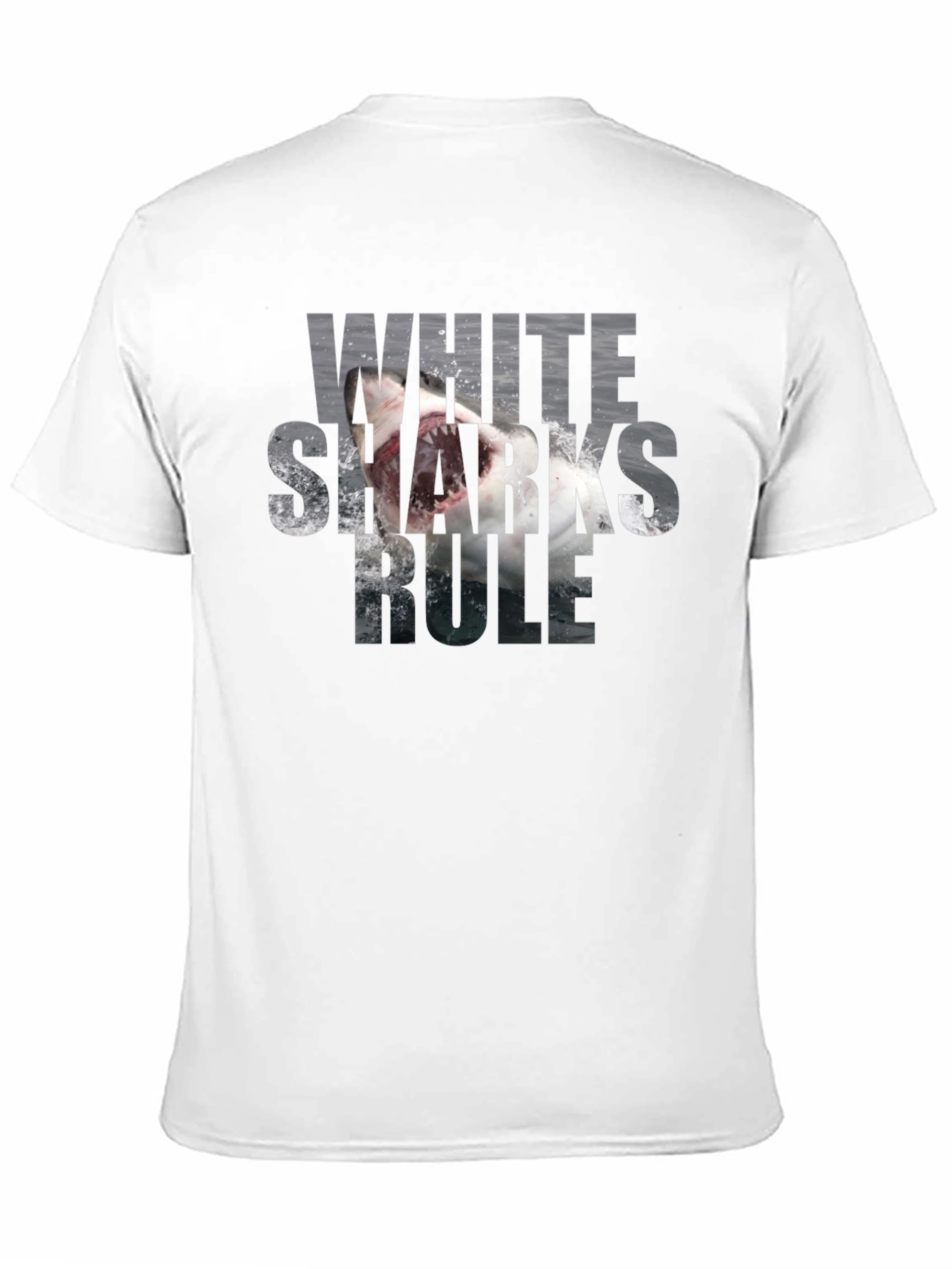 White Sharks Rule T-Shirt - Black Graphic Tee