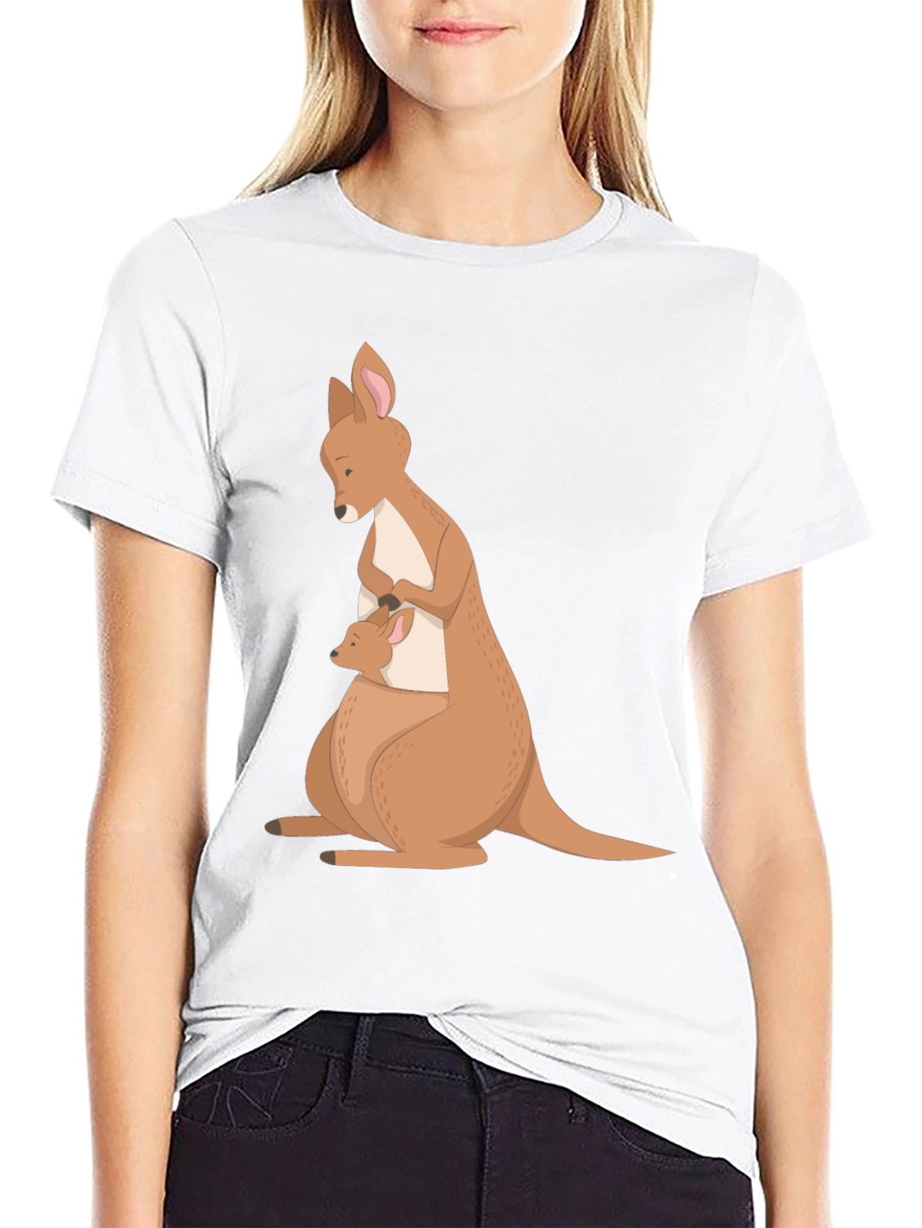 Kangaroo Mom & Baby T-Shirt - Soft Cotton Blend