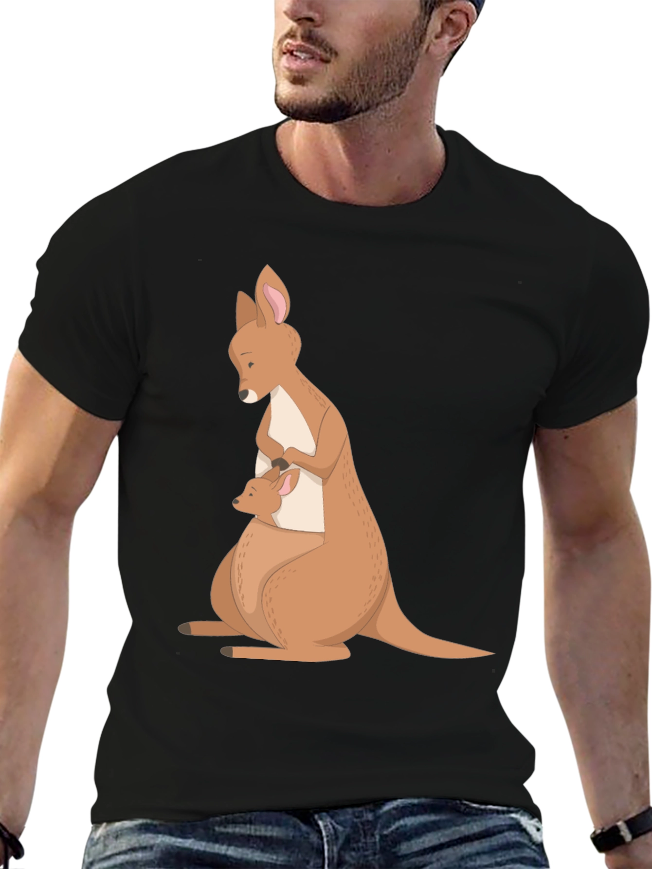 Kangaroo Mom & Baby T-Shirt - Soft Cotton Blend