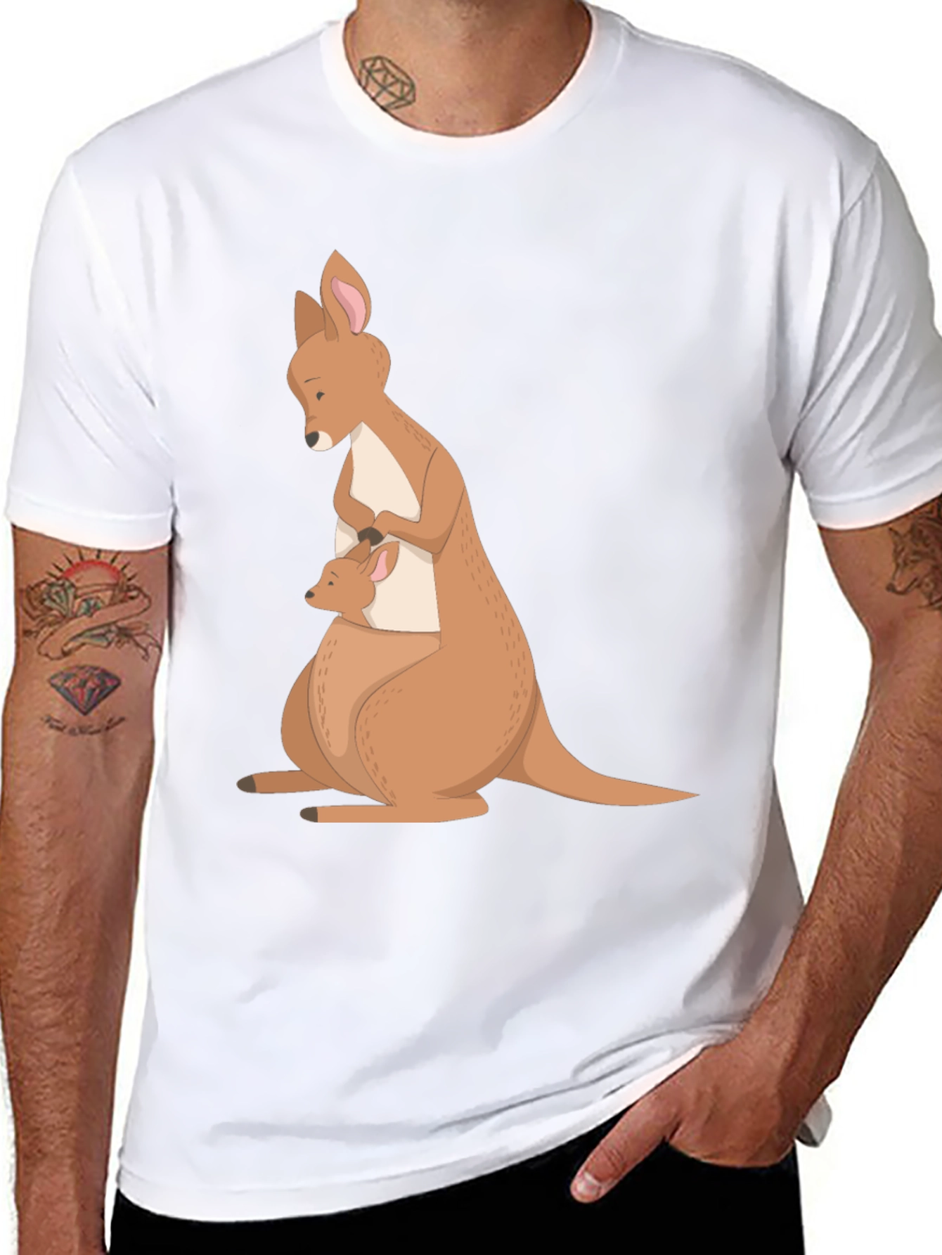Kangaroo Mom & Baby T-Shirt - Soft Cotton Blend