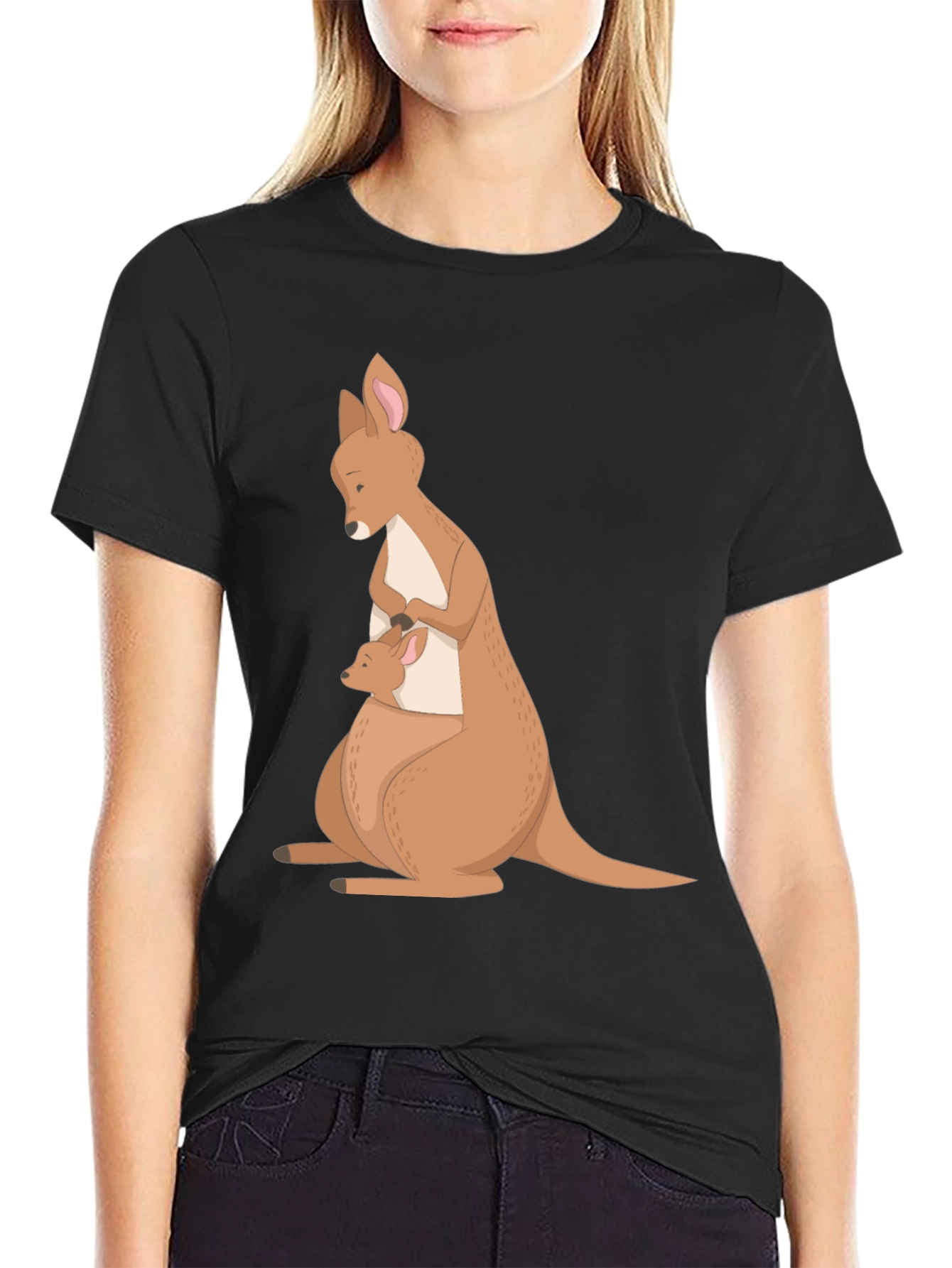 Kangaroo Mom & Baby T-Shirt - Soft Cotton Blend