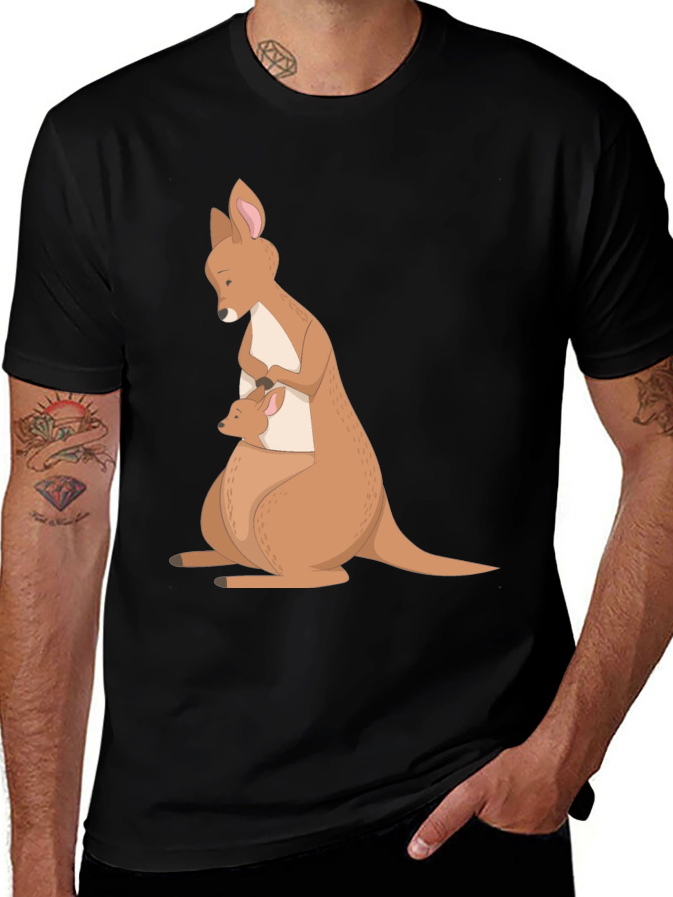 Kangaroo Mom & Baby T-Shirt - Soft Cotton Blend