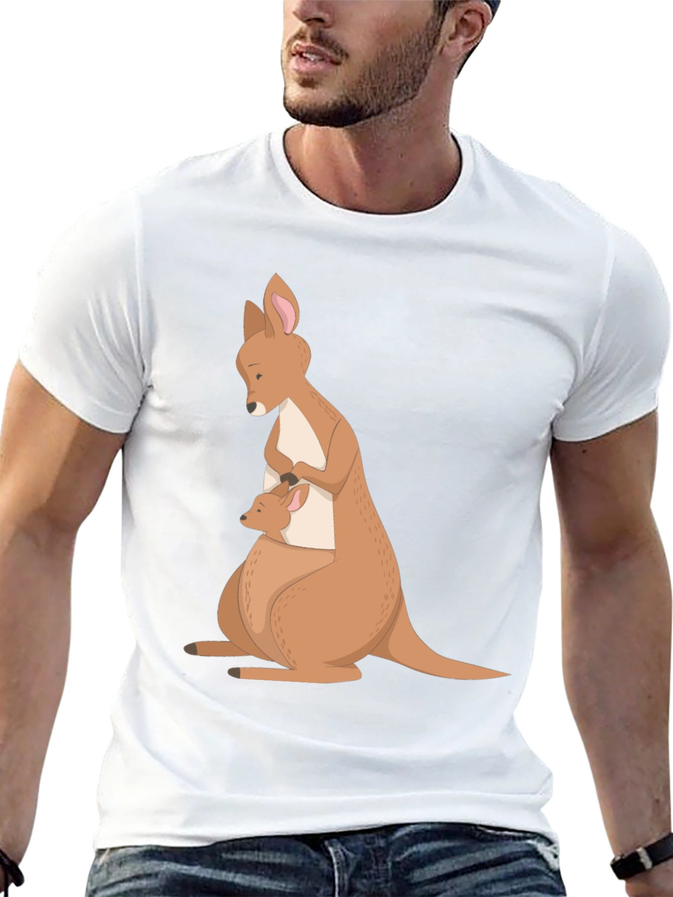 Kangaroo Mom & Baby T-Shirt - Soft Cotton Blend