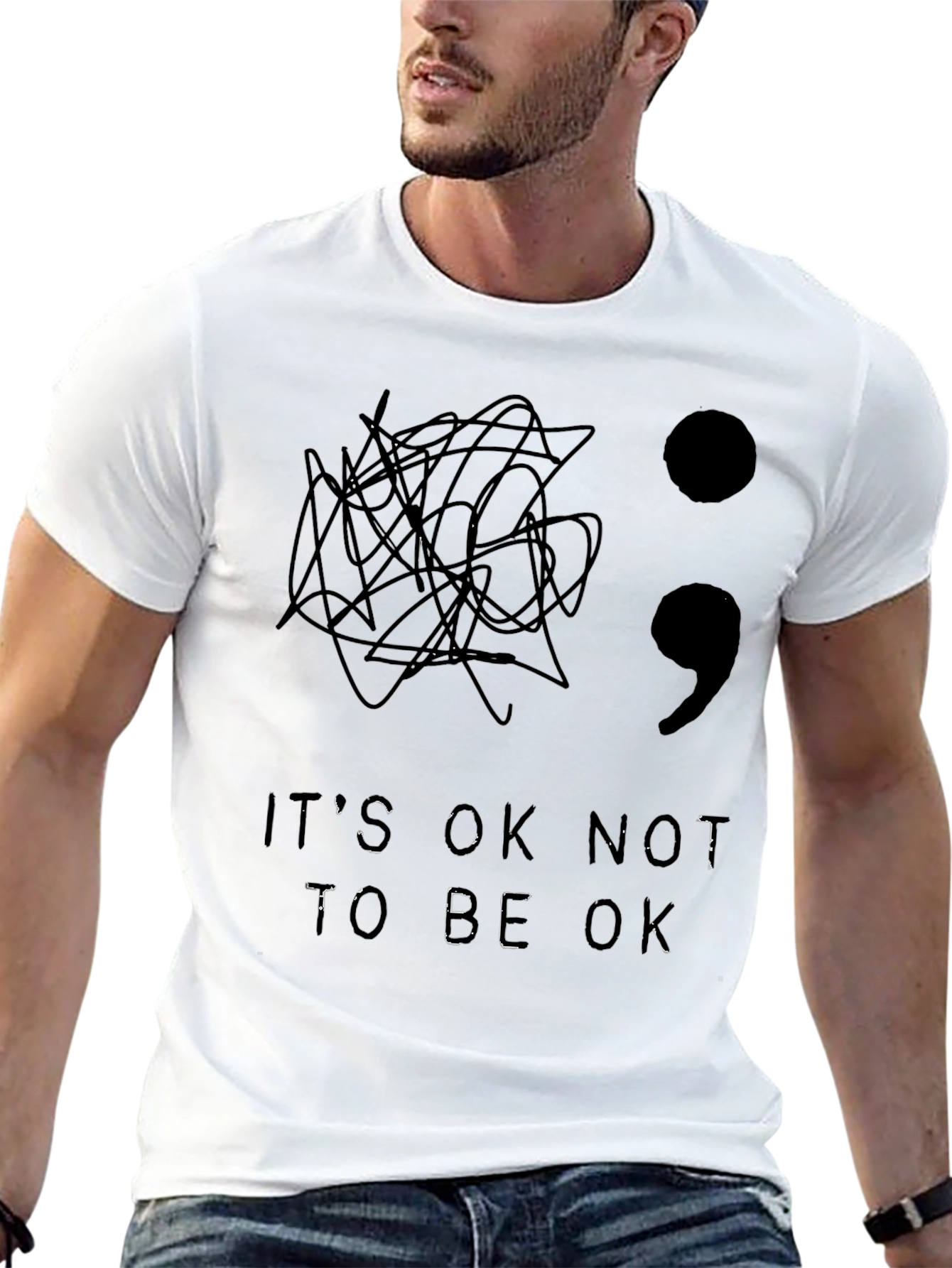Mental Health Awareness Semicolon T-Shirt