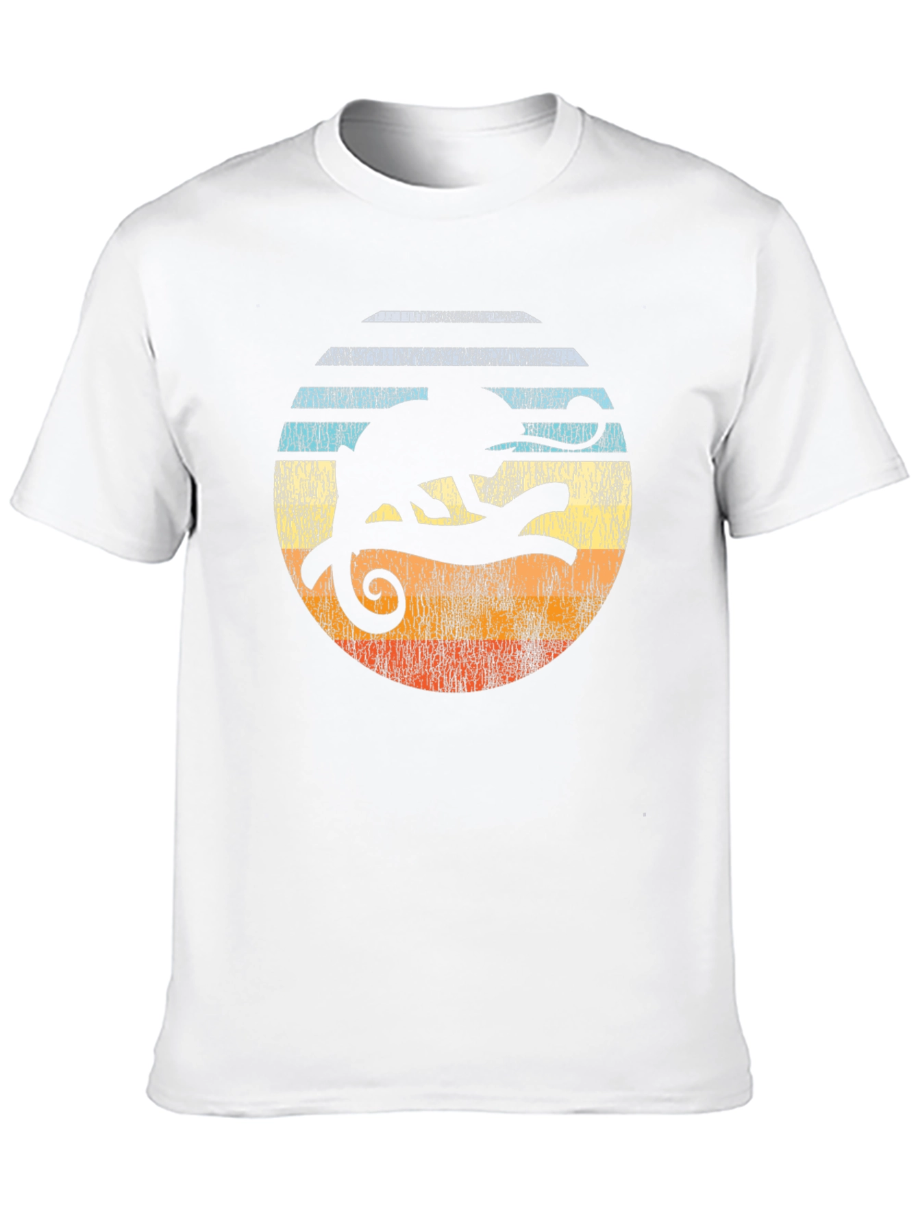 Retro Chameleon Sunset Graphic T-Shirt