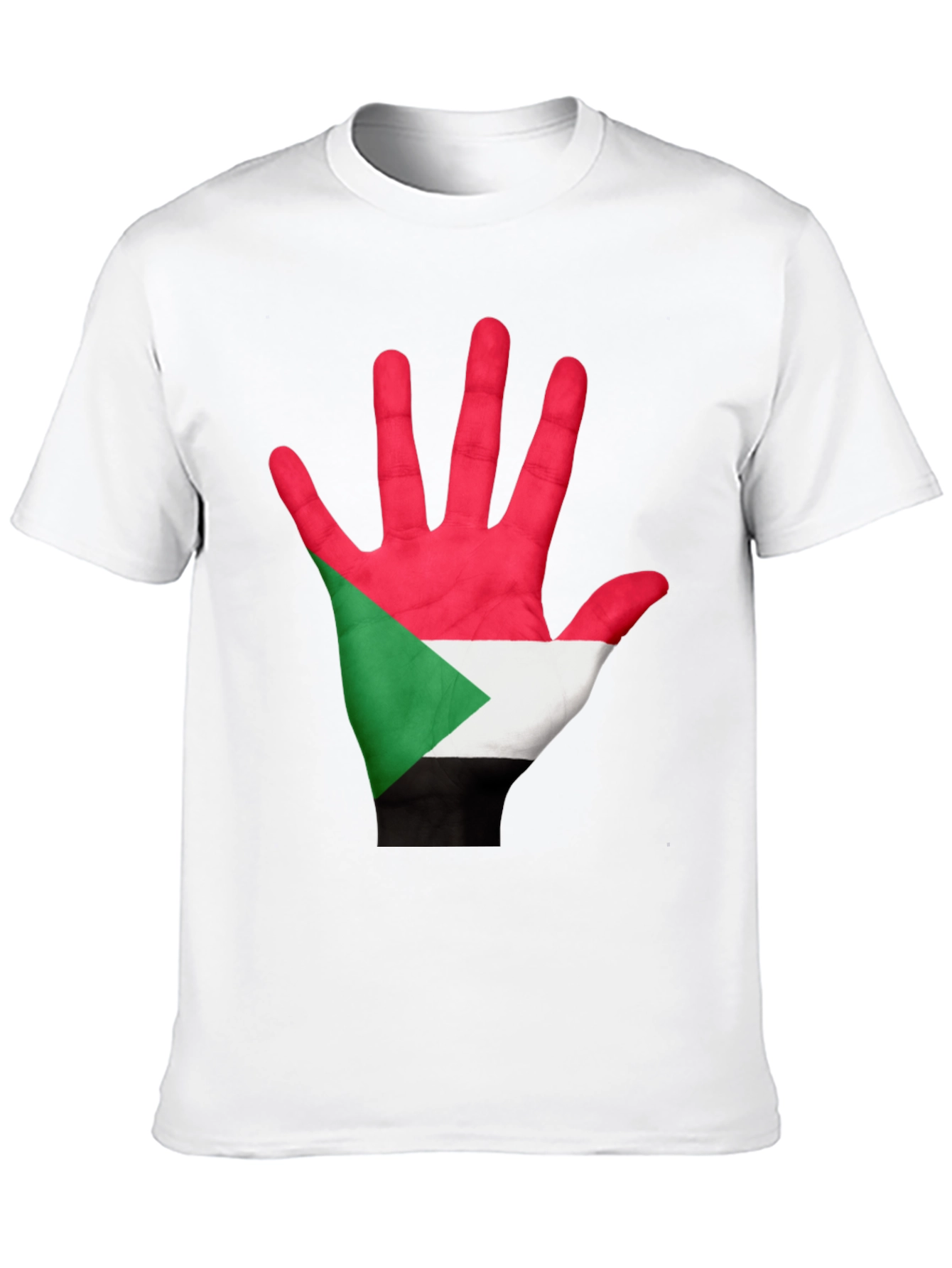Sudan Flag Hand T-Shirt - Black