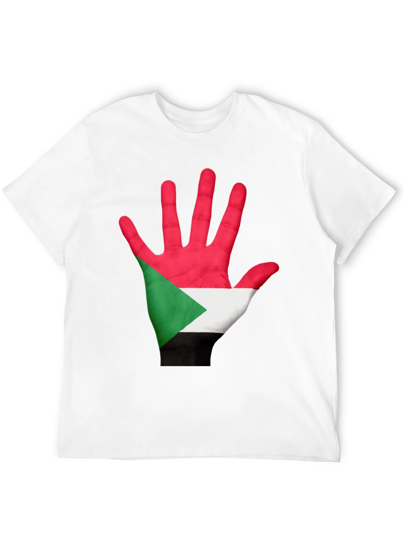Sudan Flag Hand T-Shirt - Black