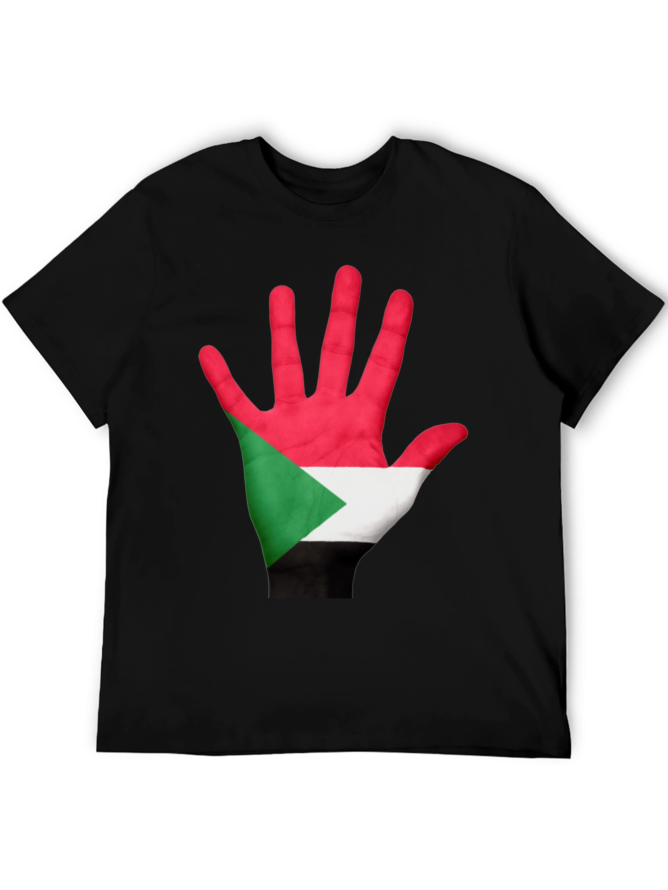 Sudan Flag Hand T-Shirt - Black