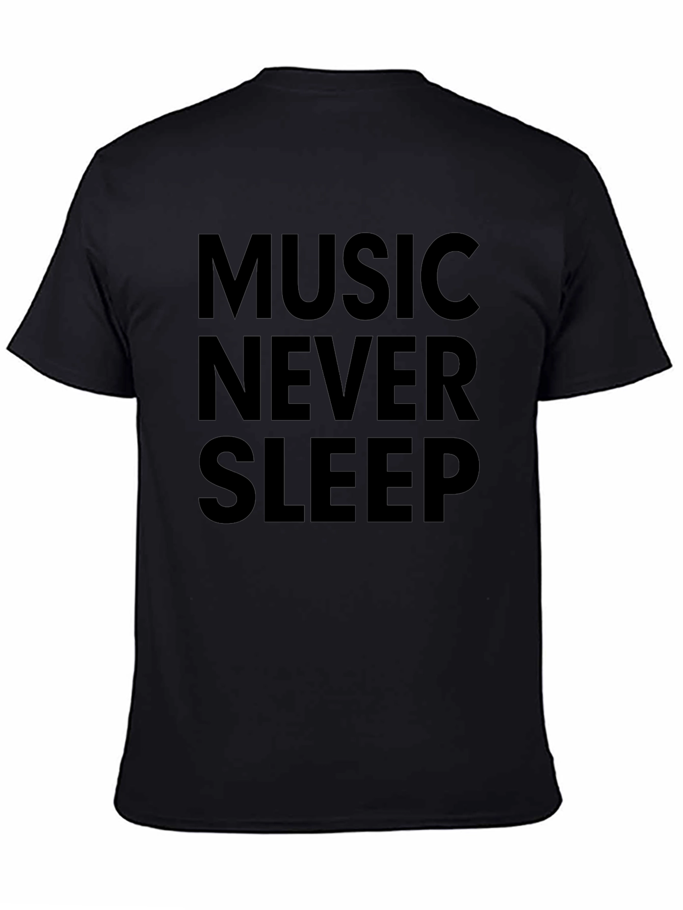 Music Never Sleep Black Graphic Tee