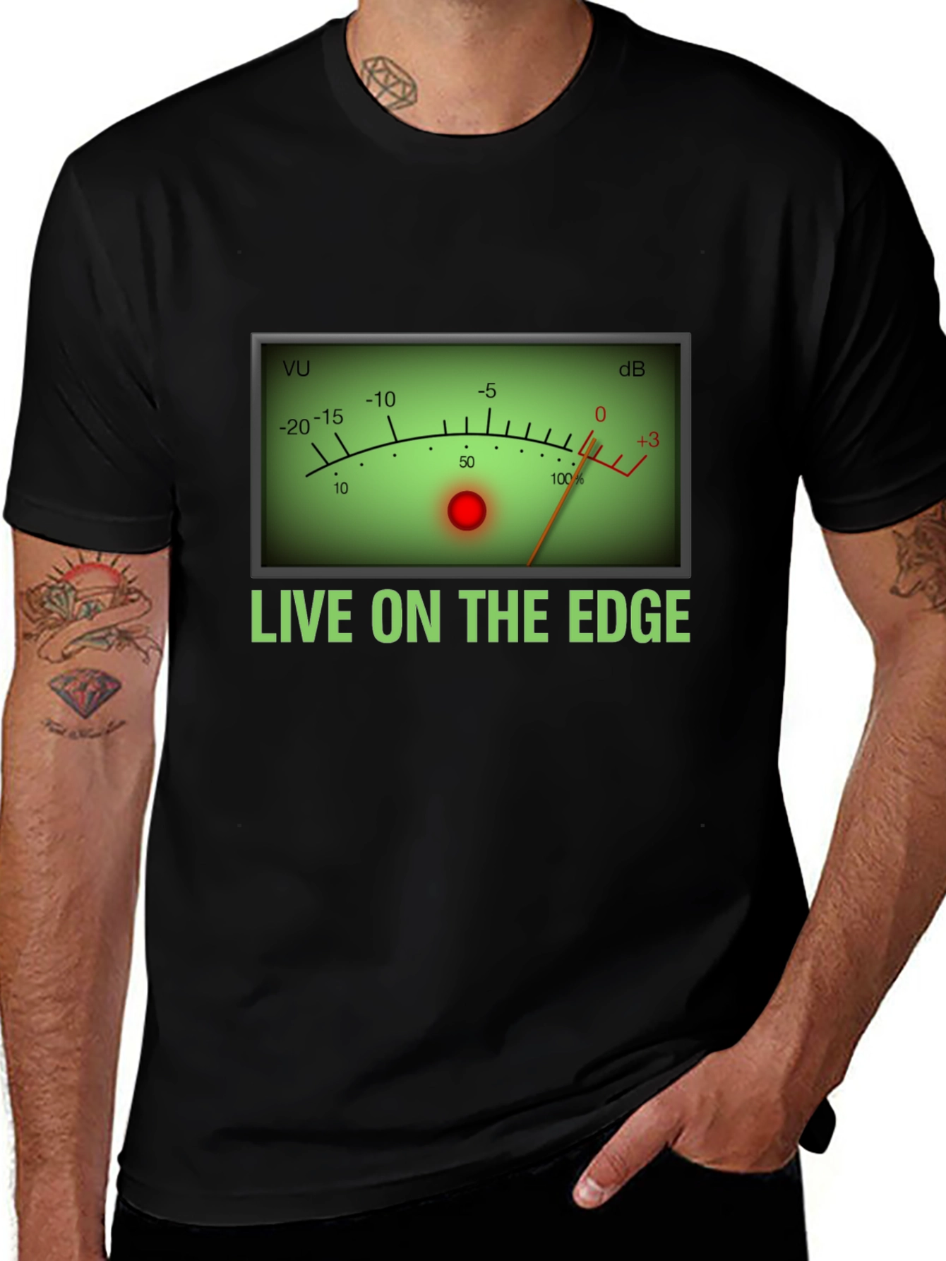 Live On The Edge VU Meter T-Shirt