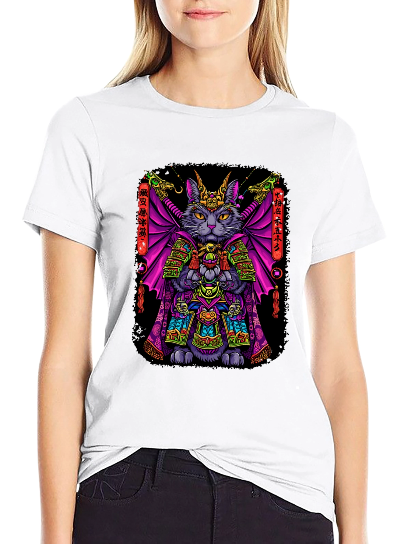 Samurai Cat T-Shirt: Warrior Feline Design