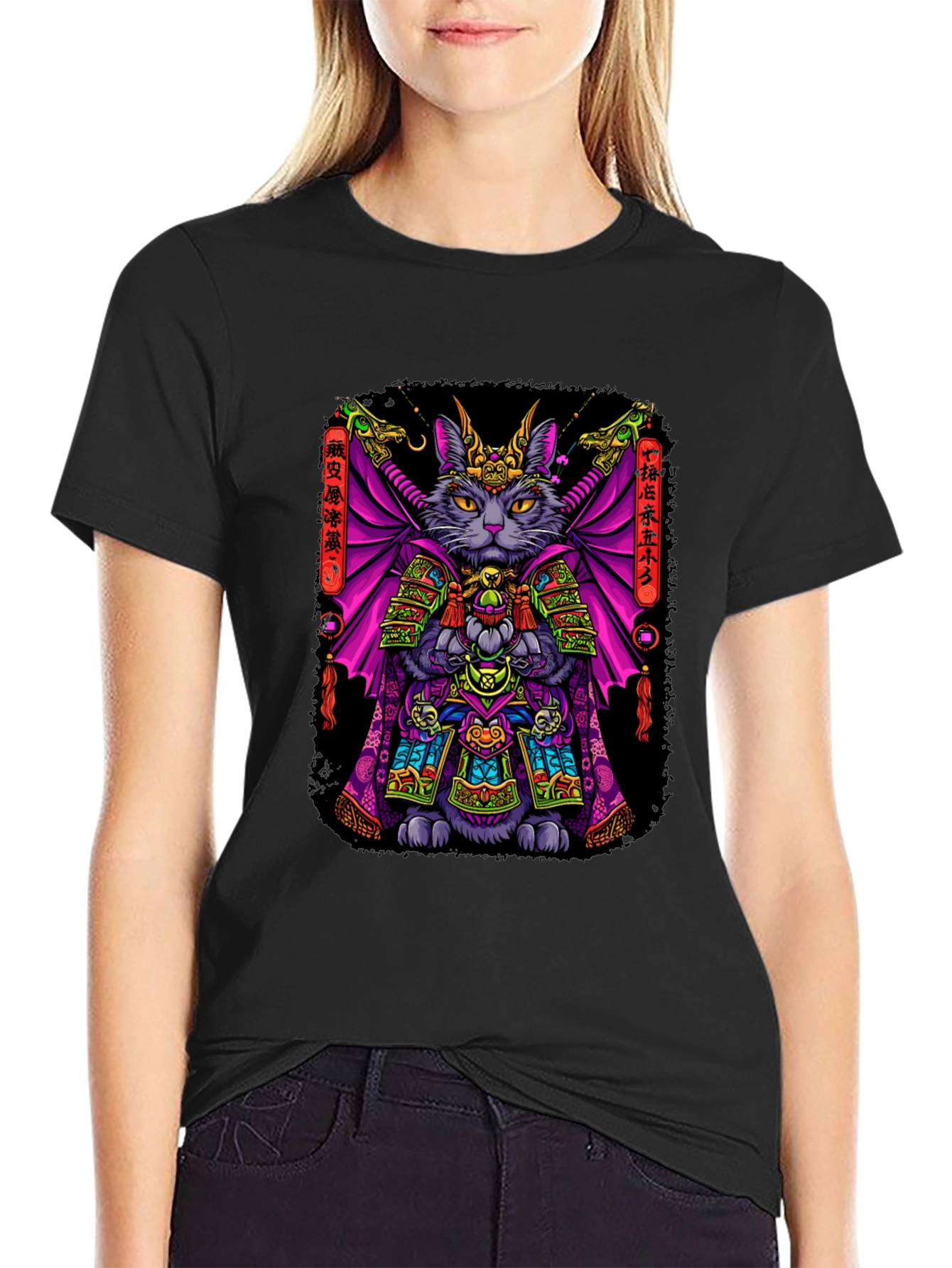Samurai Cat T-Shirt: Warrior Feline Design