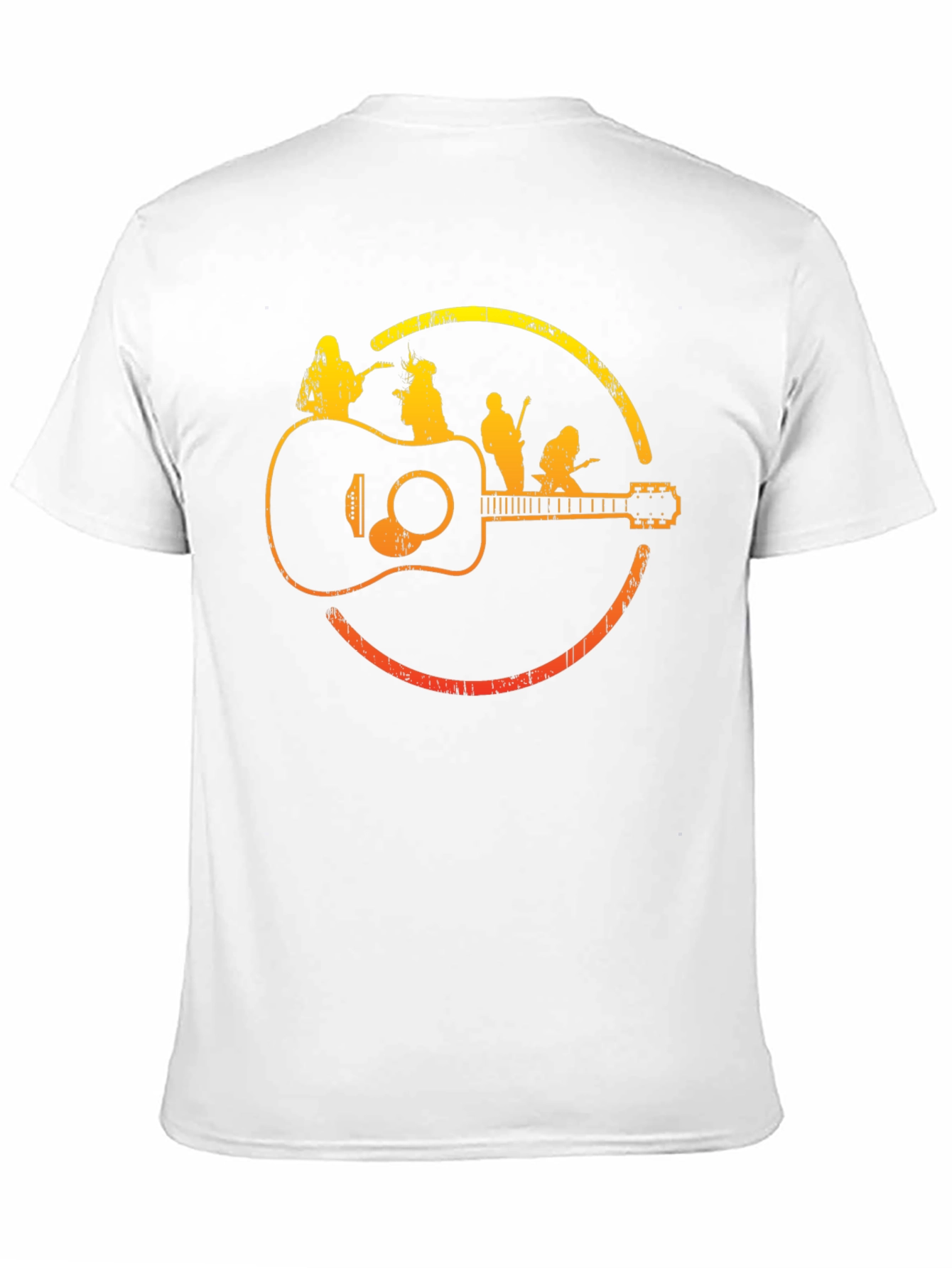 Band on Guitar Graphic Tee - Music Lover Shirt