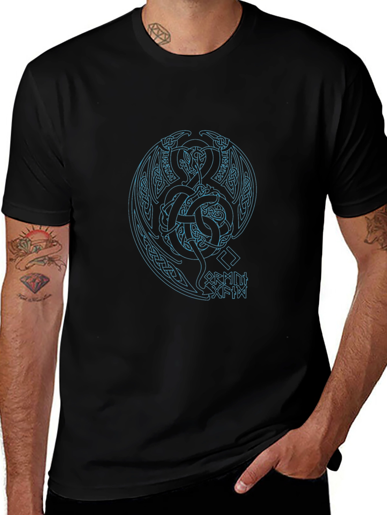 Celtic Dragon Graphic T-Shirt - Black