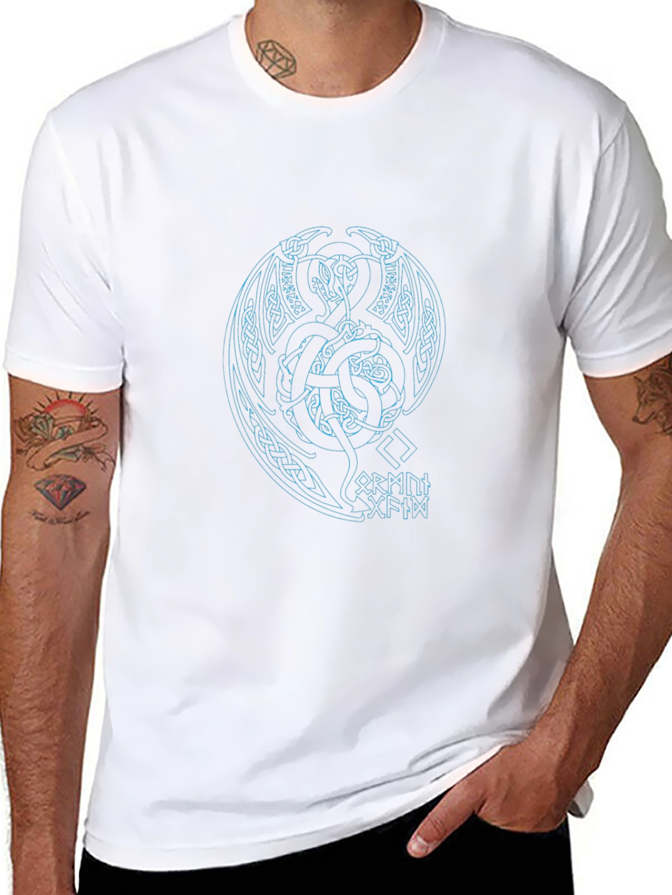 Celtic Dragon Graphic T-Shirt - Black