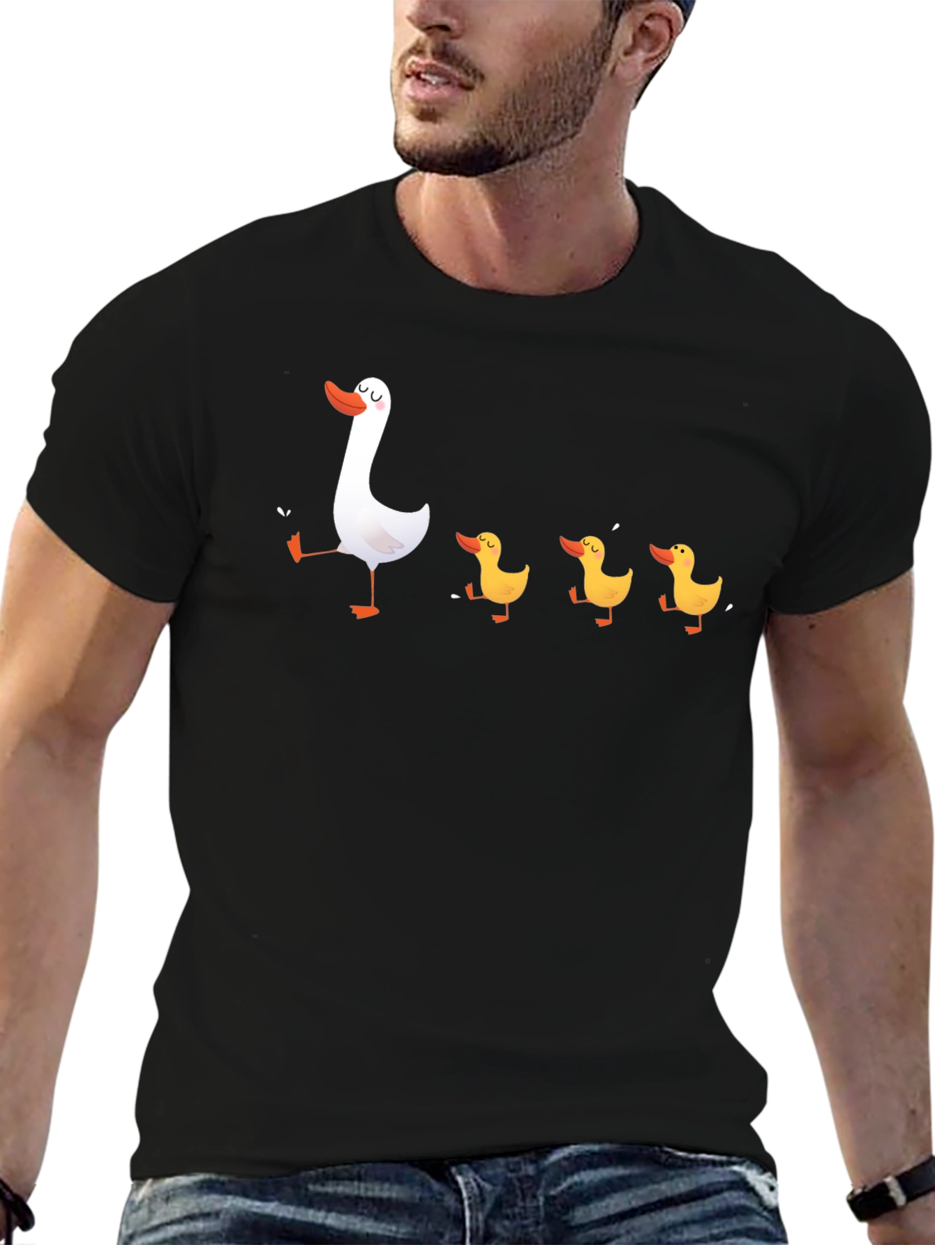 Duck Family Black T-Shirt