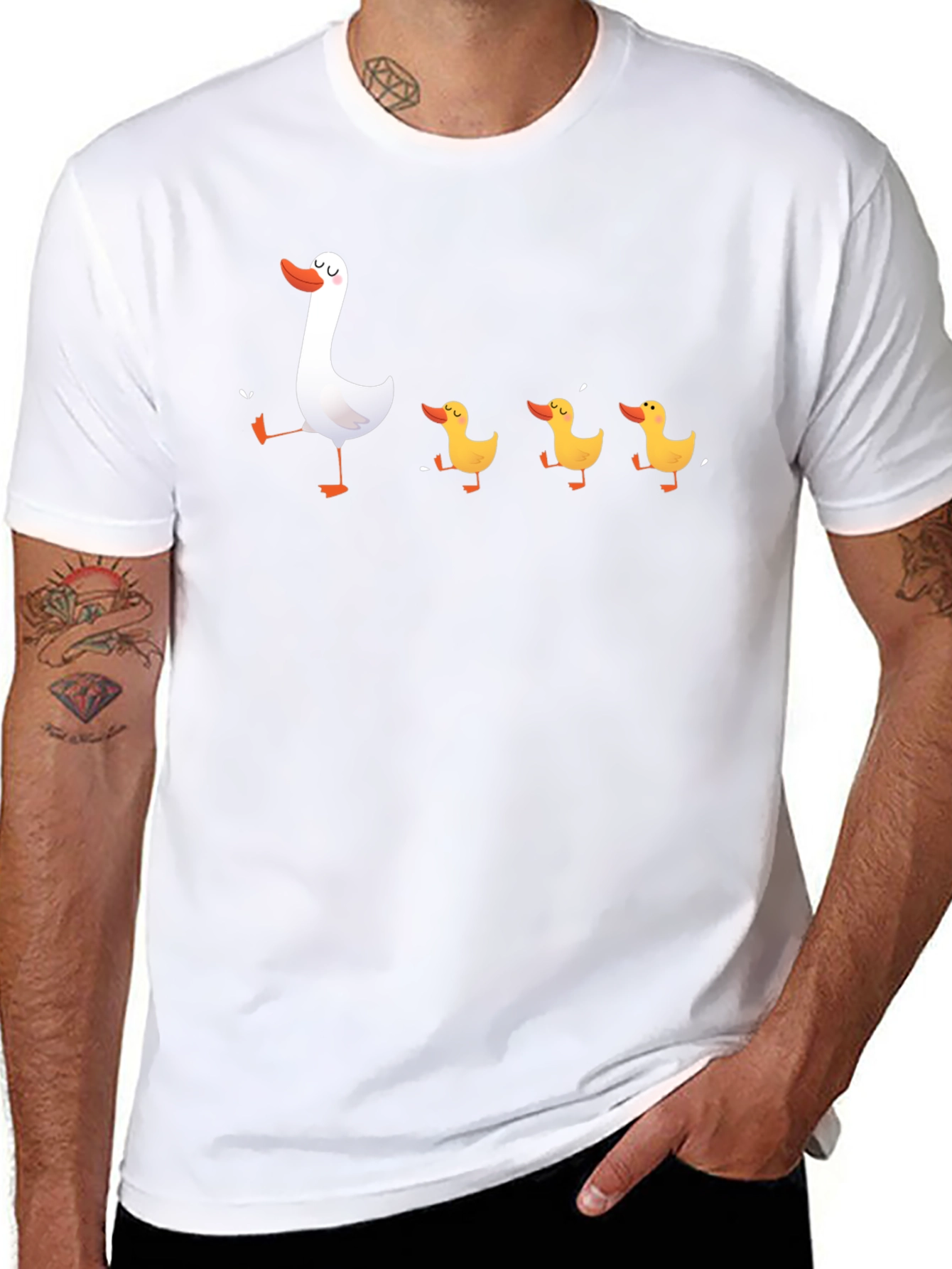 Duck Family Black T-Shirt
