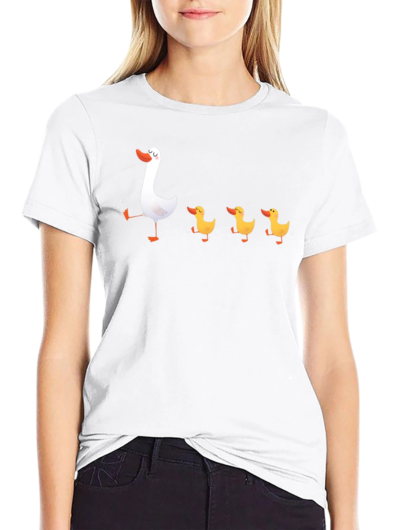 Duck Family Black T-Shirt