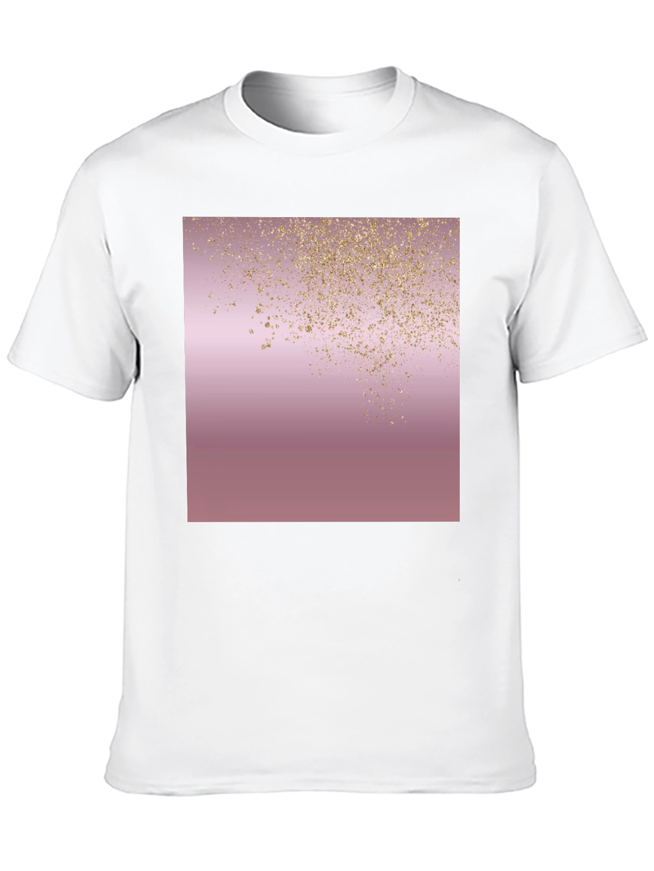 Stylish Black T-Shirt with Rose Gold Glitter Design