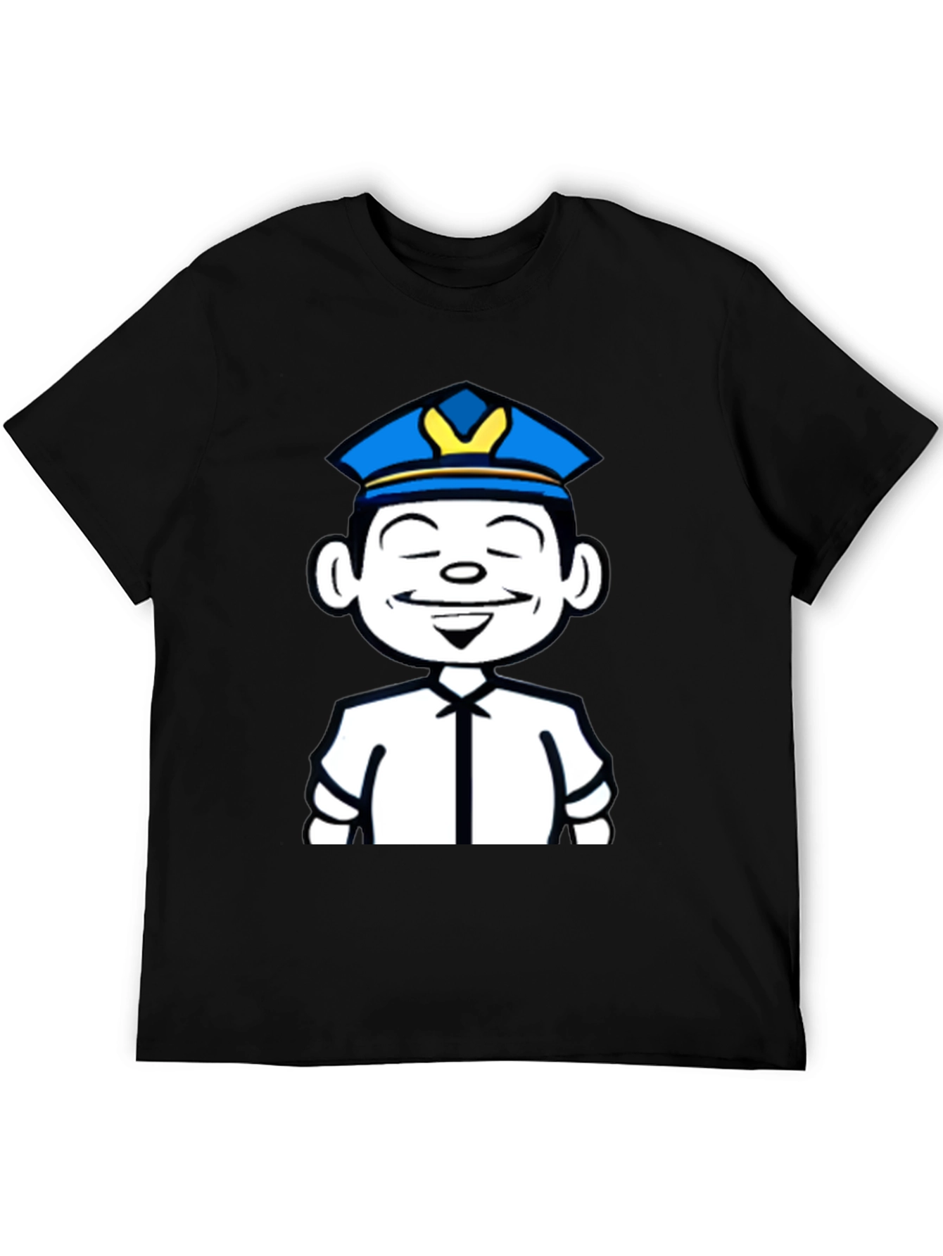 Cartoon Cop T-Shirt - Black Graphic Tee