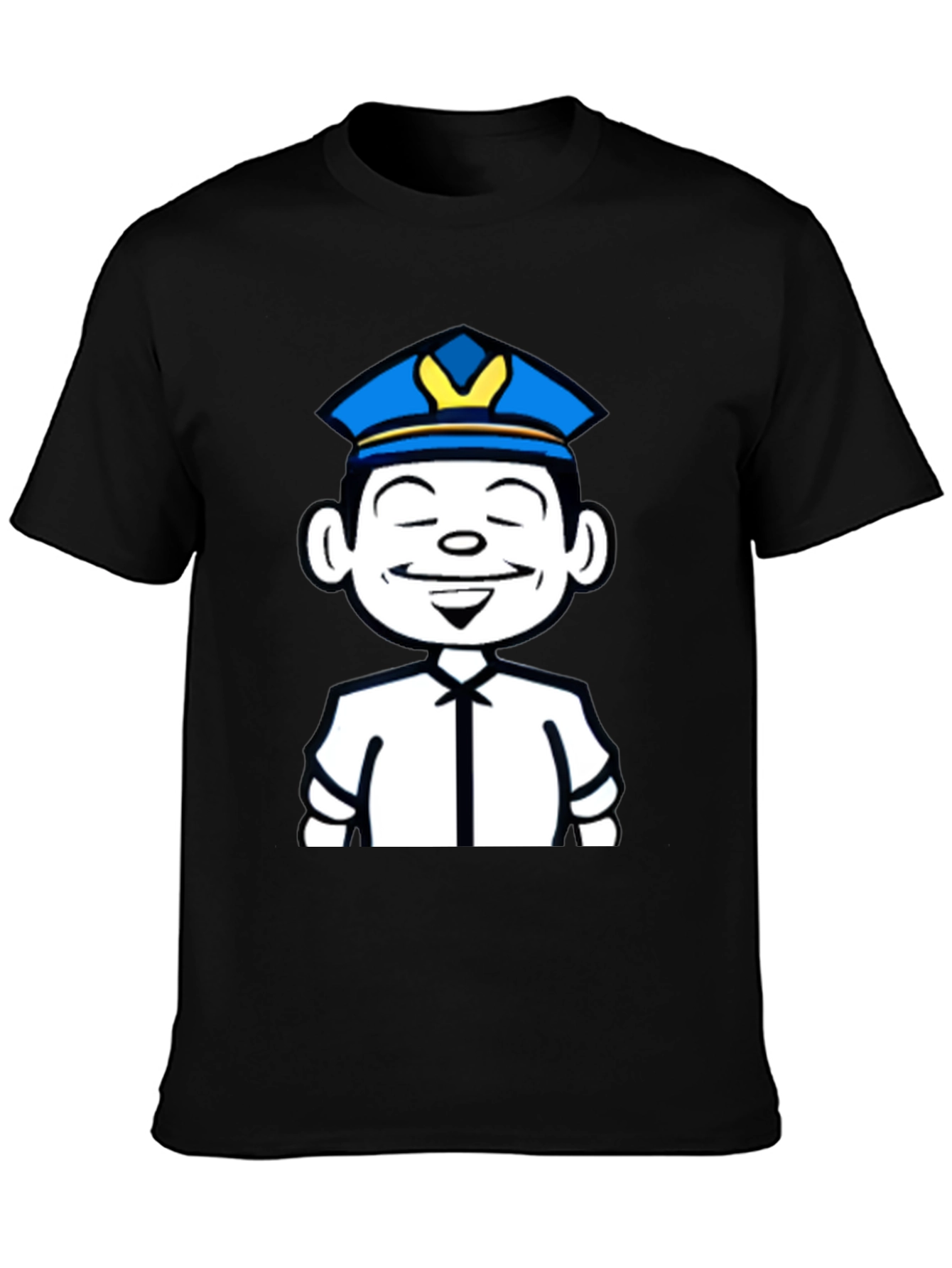 Cartoon Cop T-Shirt - Black Graphic Tee