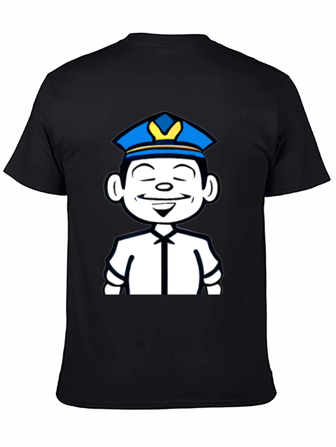 Cartoon Cop T-Shirt - Black Graphic Tee