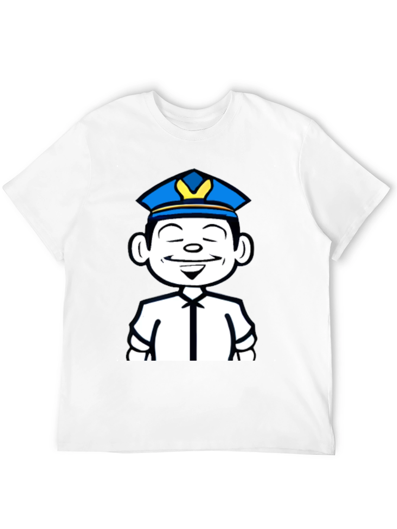 Cartoon Cop T-Shirt - Black Graphic Tee