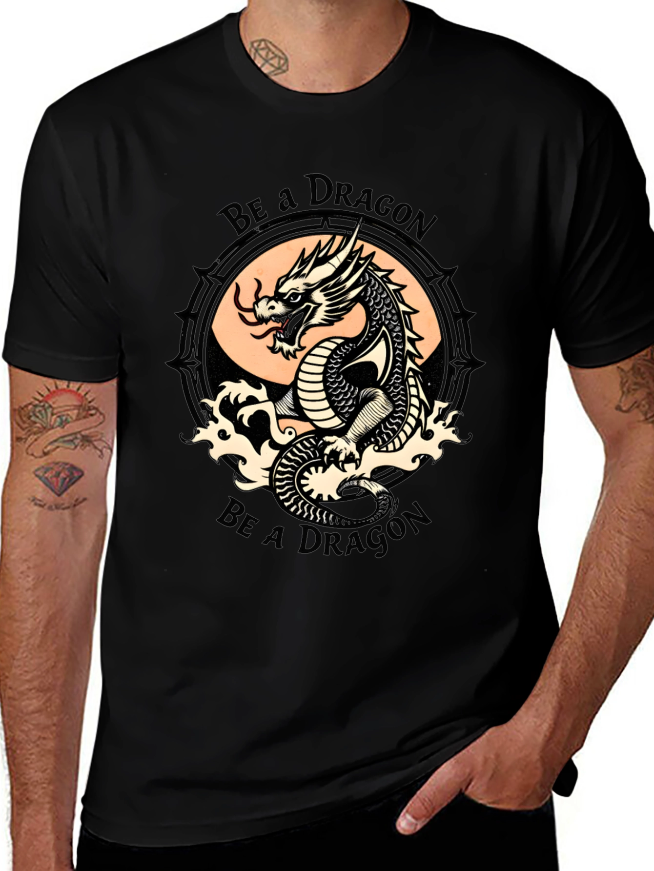 Be a Dragon Graphic Tee - Stylish Black T-Shirt
