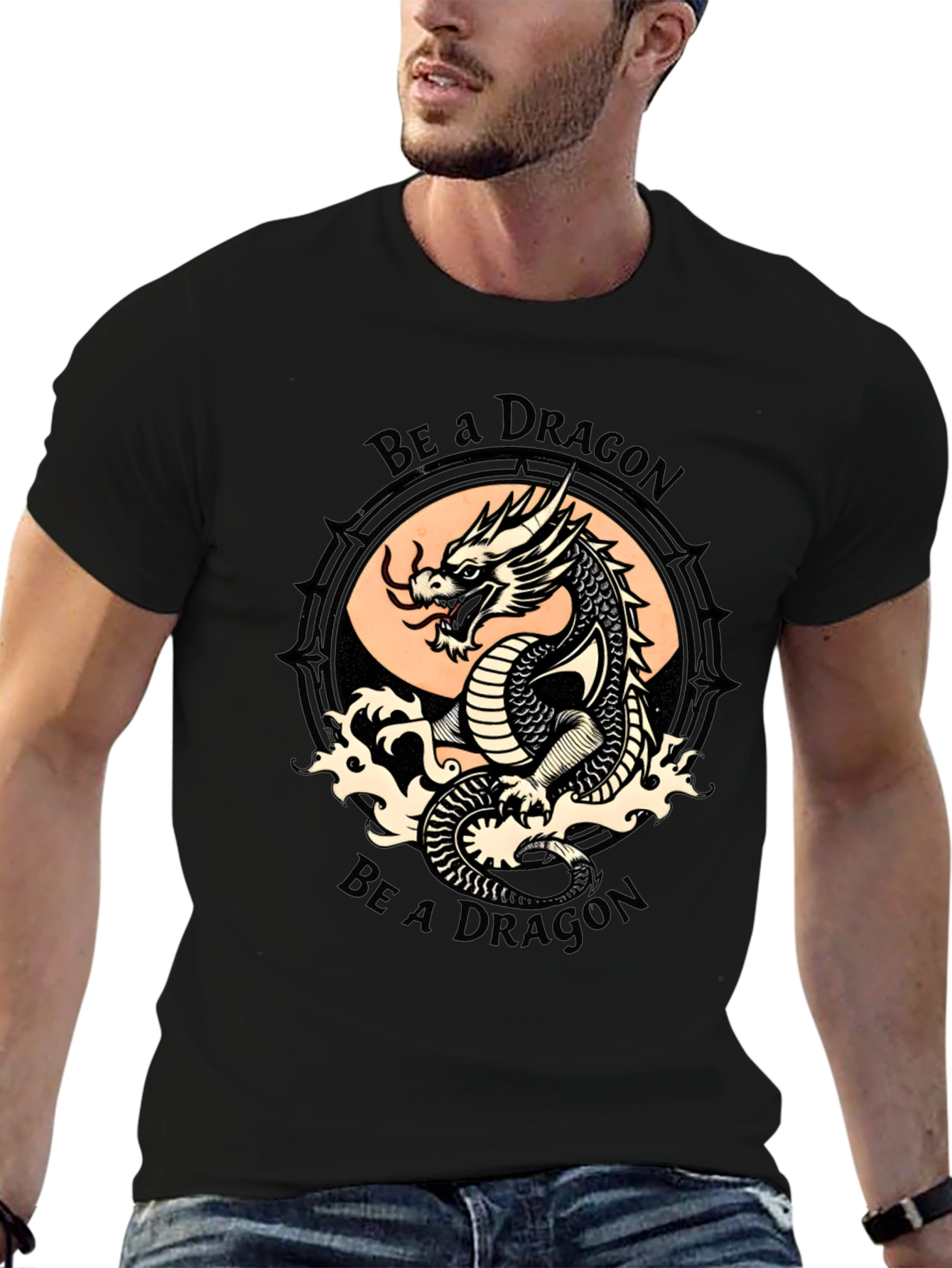 Be a Dragon Graphic Tee - Stylish Black T-Shirt