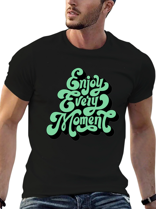Enjoy Every Moment Graphic Tee - Stylish Black T-Shirt