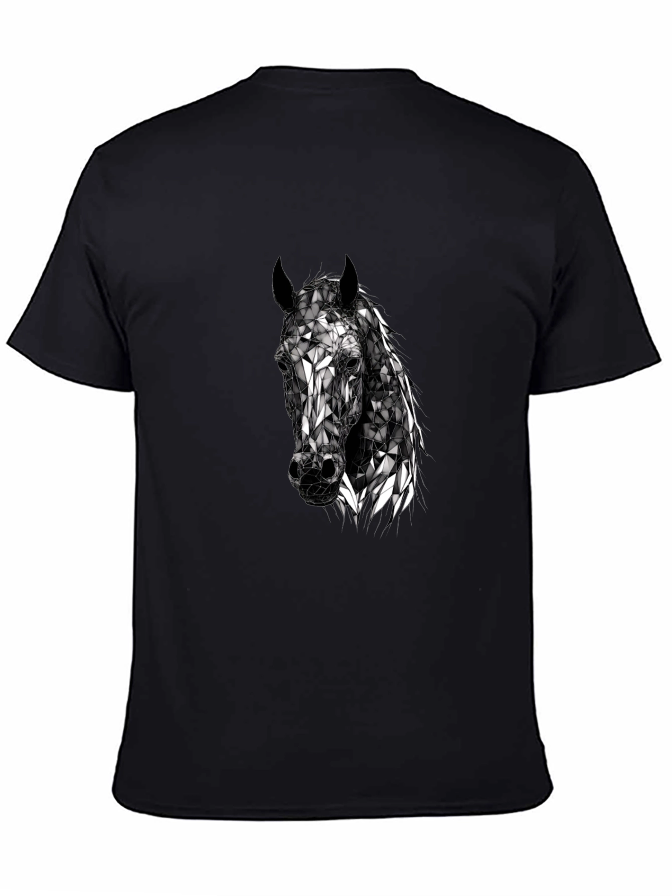 Geometric Horse Head T-Shirt - Black