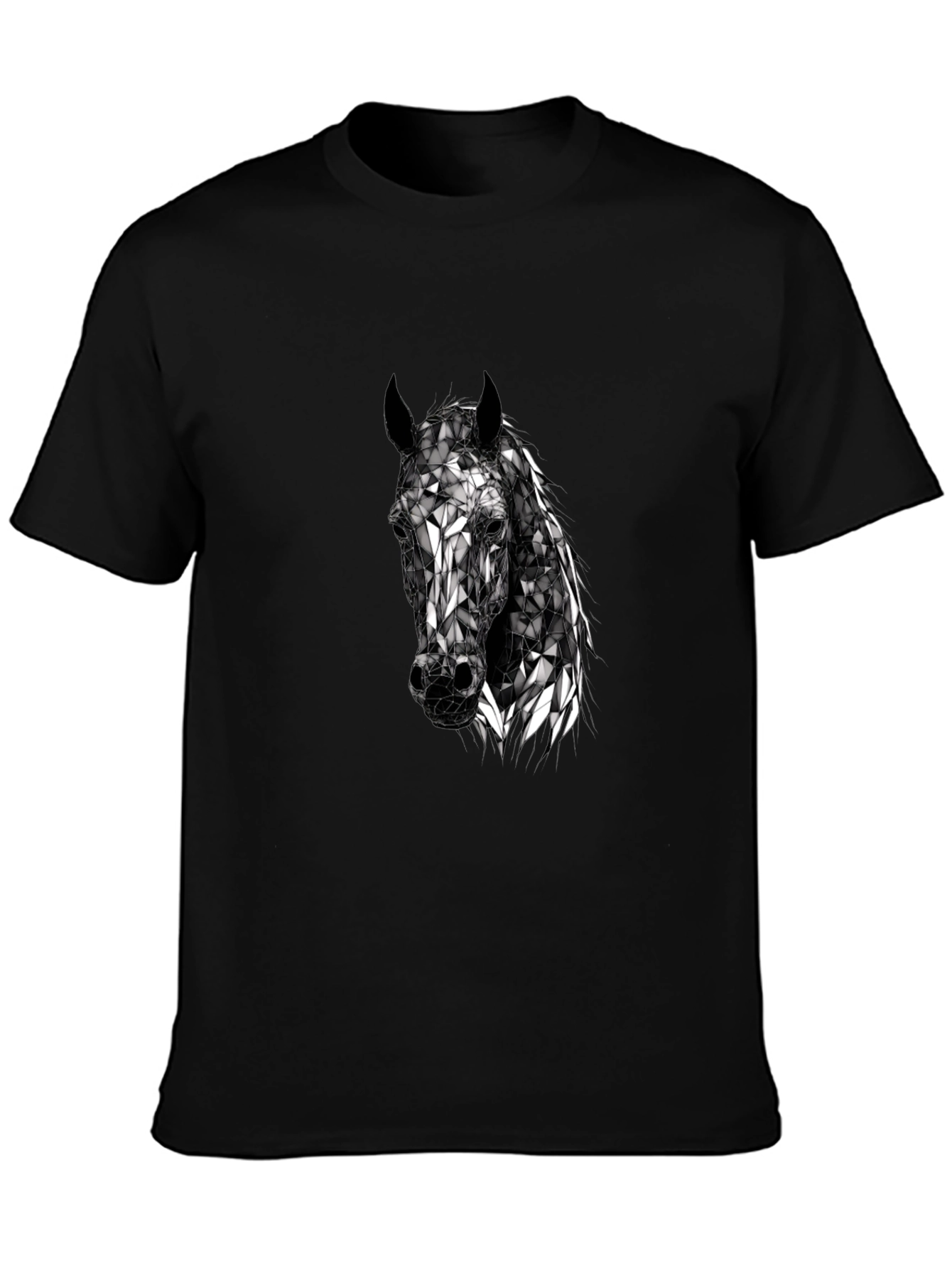 Geometric Horse Head T-Shirt - Black