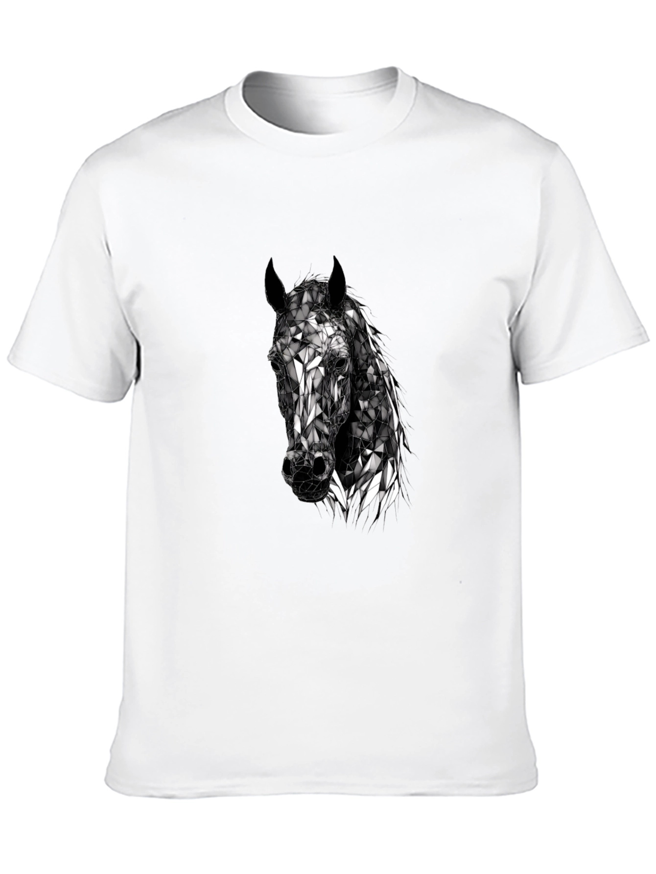 Geometric Horse Head T-Shirt - Black