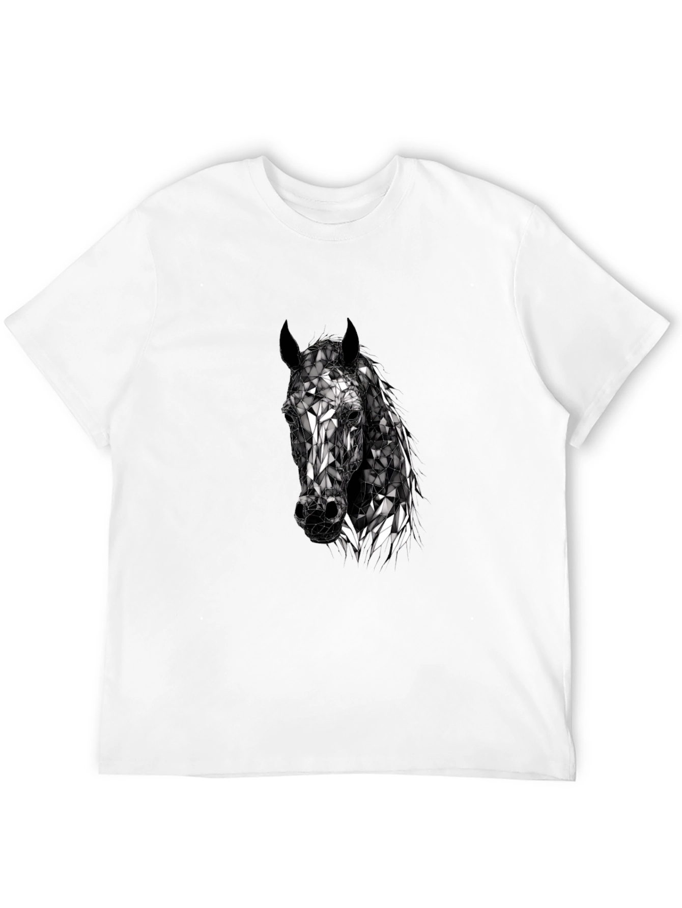 Geometric Horse Head T-Shirt - Black