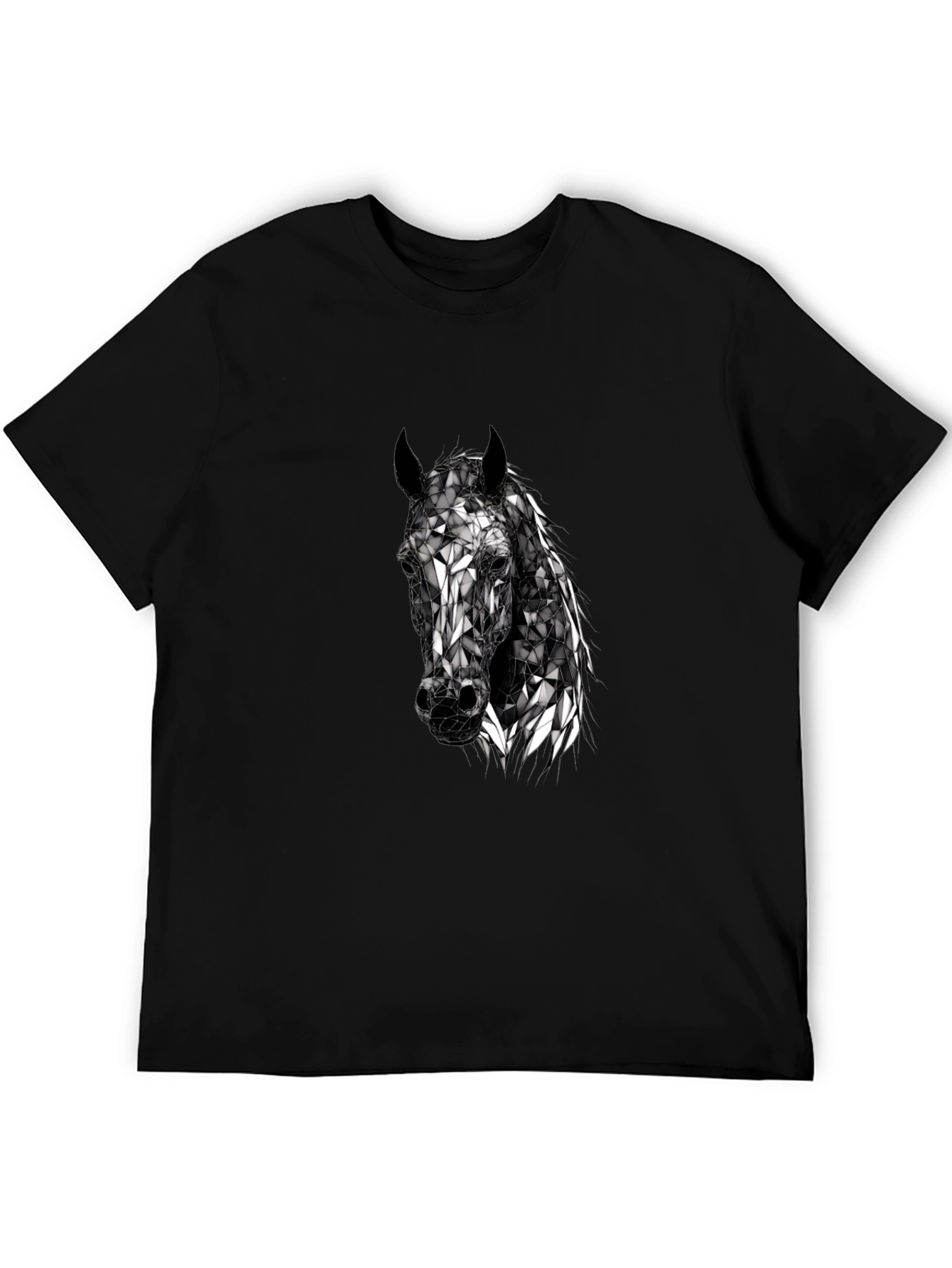 Geometric Horse Head T-Shirt - Black