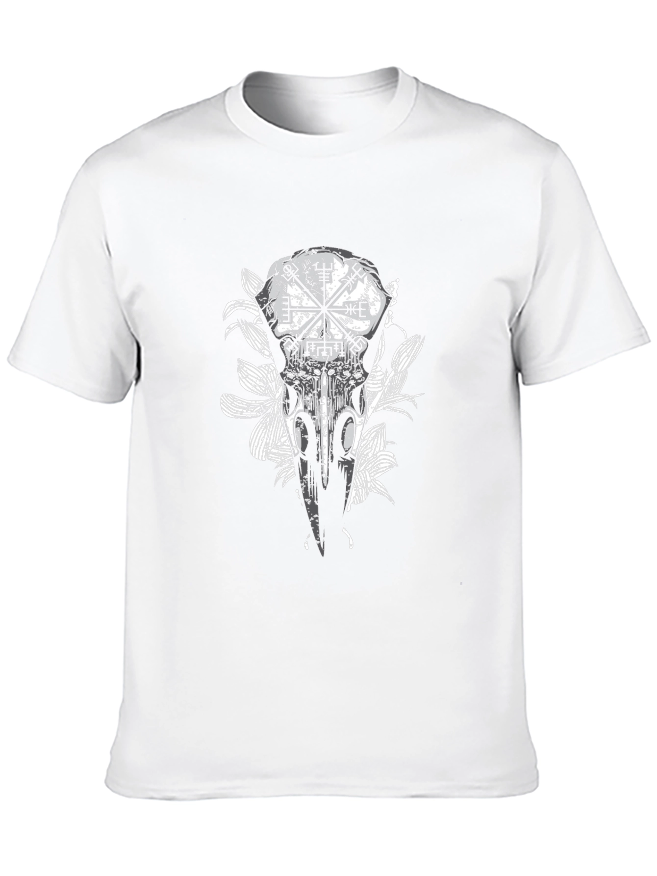 Raven Skull & Vegvisir Black Graphic Tee